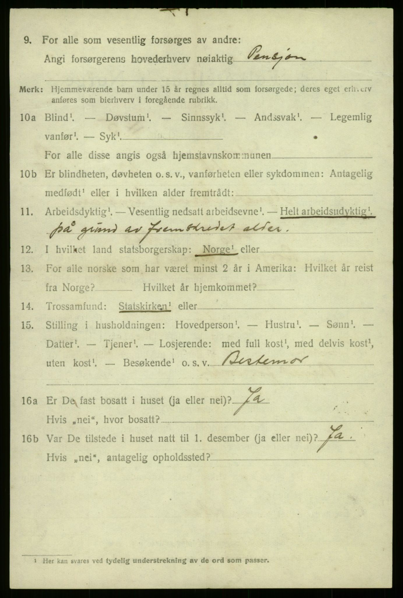 SAB, 1920 census for Selje, 1920, p. 6166