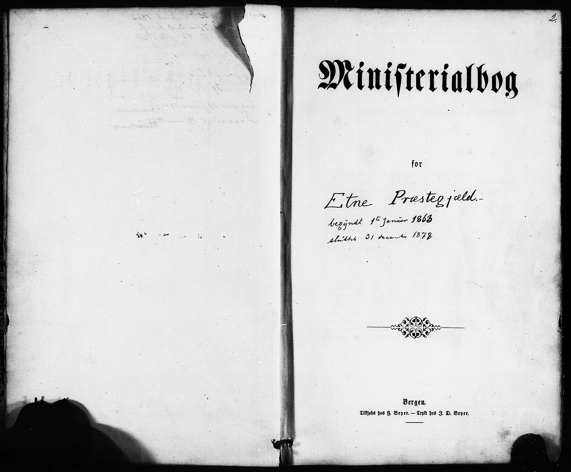 Etne sokneprestembete, AV/SAB-A-75001/H/Haa: Parish register (official) no. A 9, 1862-1878, p. 2