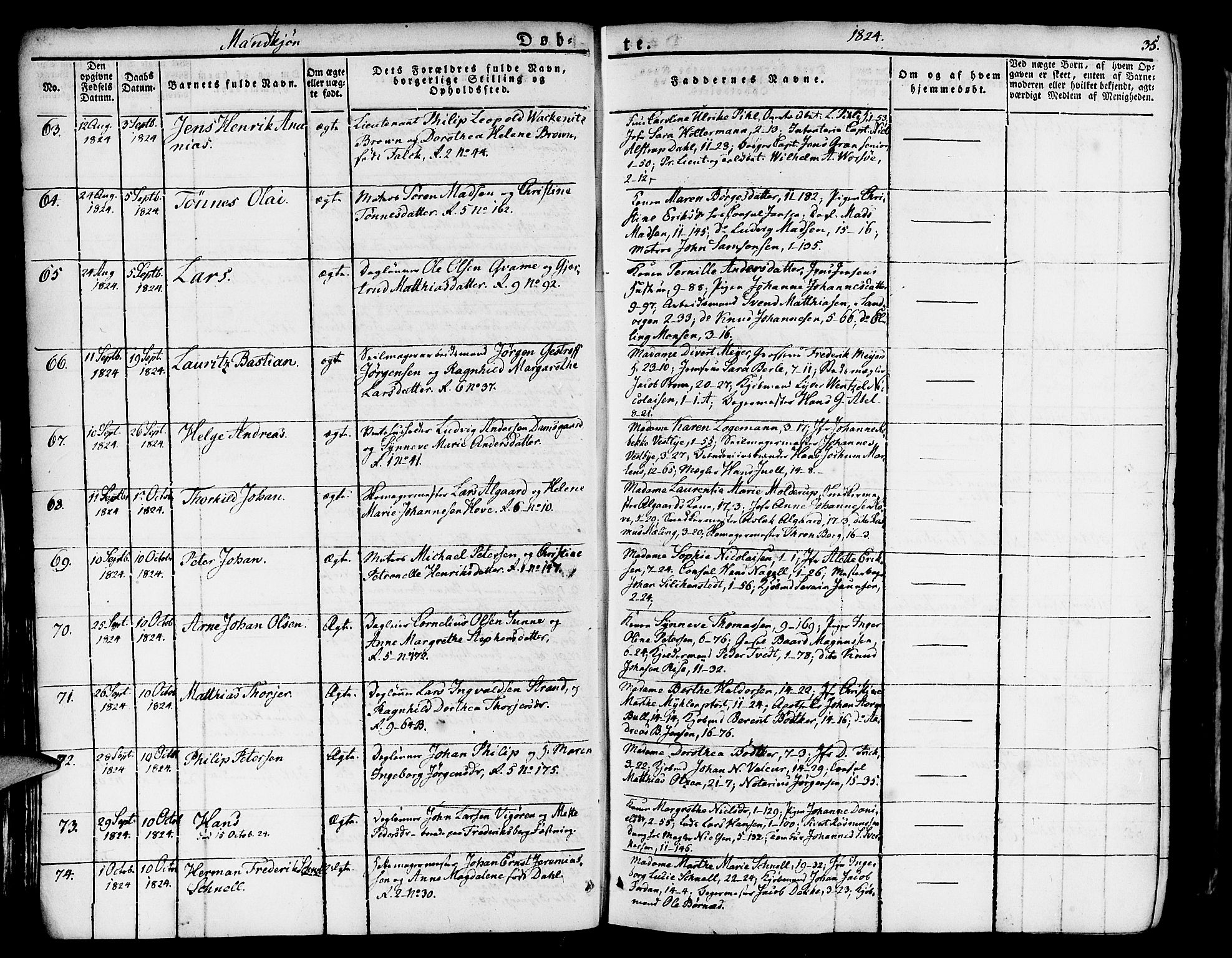 Nykirken Sokneprestembete, SAB/A-77101/H/Haa/L0012: Parish register (official) no. A 12, 1821-1844, p. 35