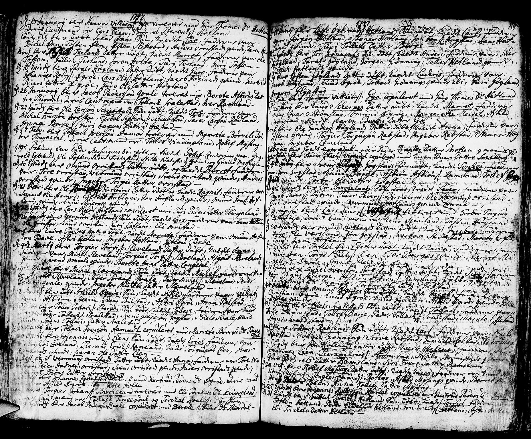 Helleland sokneprestkontor, AV/SAST-A-101810: Parish register (official) no. A 1 /1, 1713-1761, p. 80