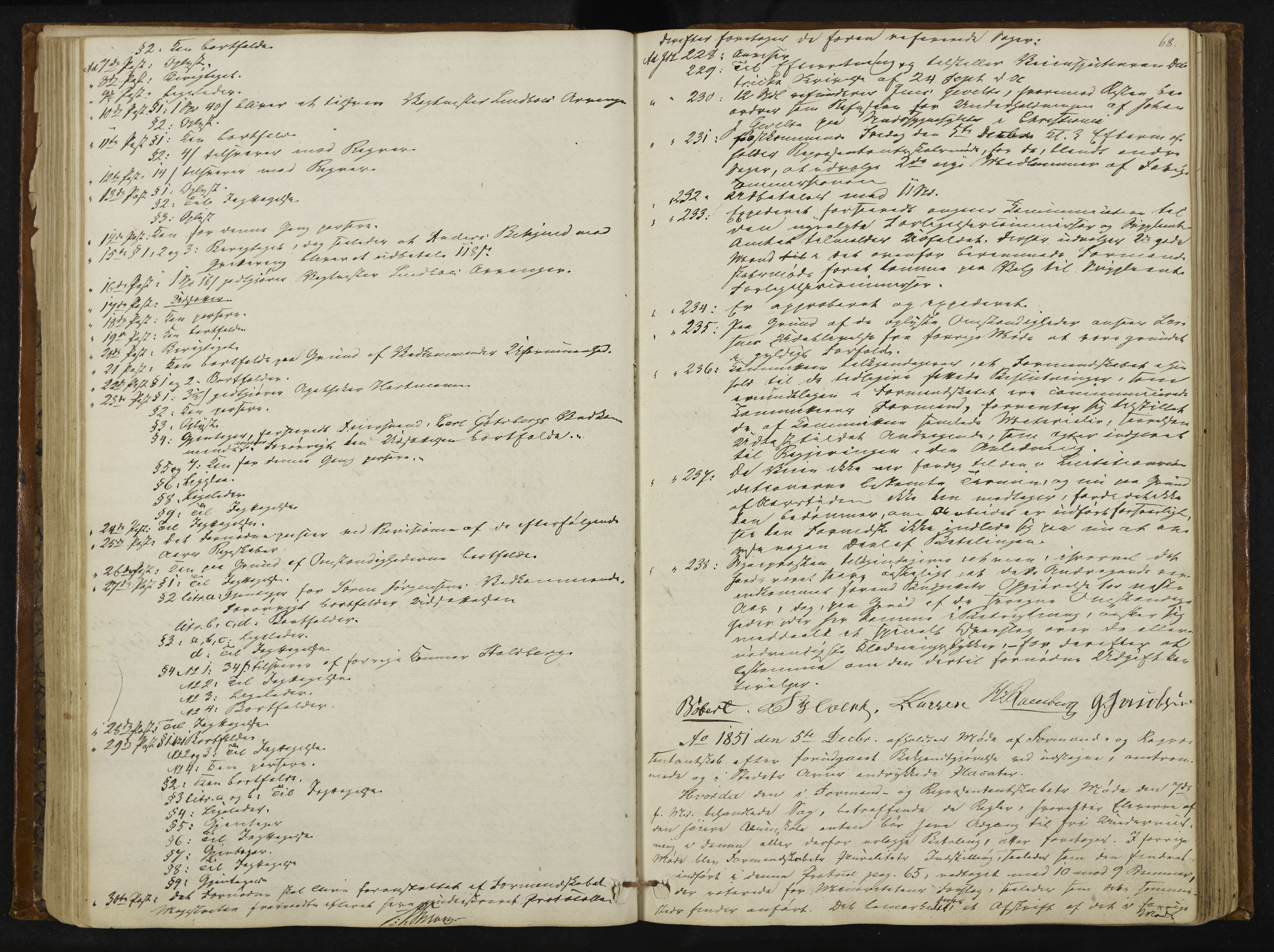 Kongsberg formannskap og sentraladministrasjon, IKAK/0604021-1/A/L0002: Møtebok med register, 1849-1856, p. 68