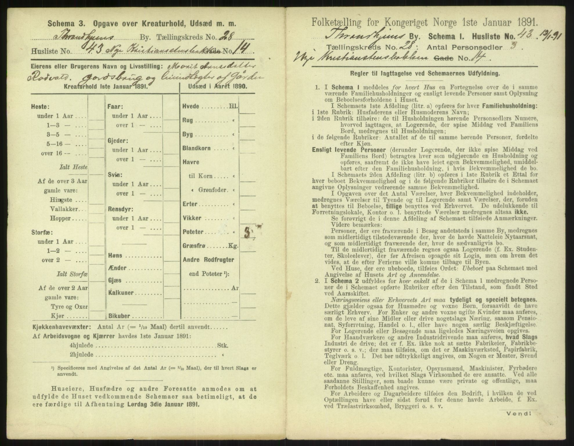 RA, 1891 census for 1601 Trondheim, 1891, p. 2070