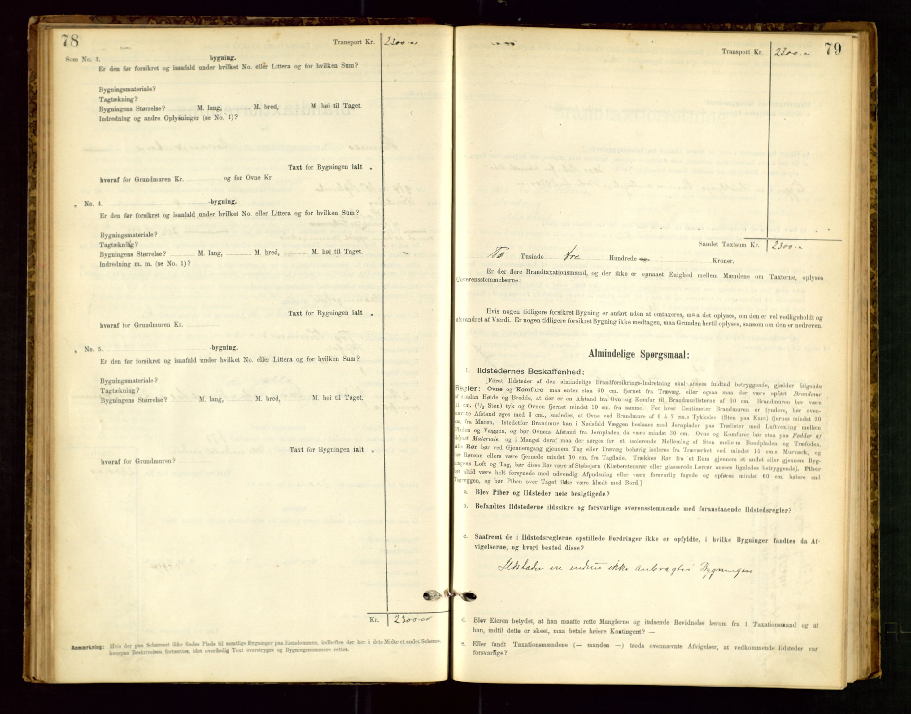 Rennesøy lensmannskontor, AV/SAST-A-100165/Gob/L0001: Branntakstprotokoll - skjematakst, 1900-1956, p. 78-79