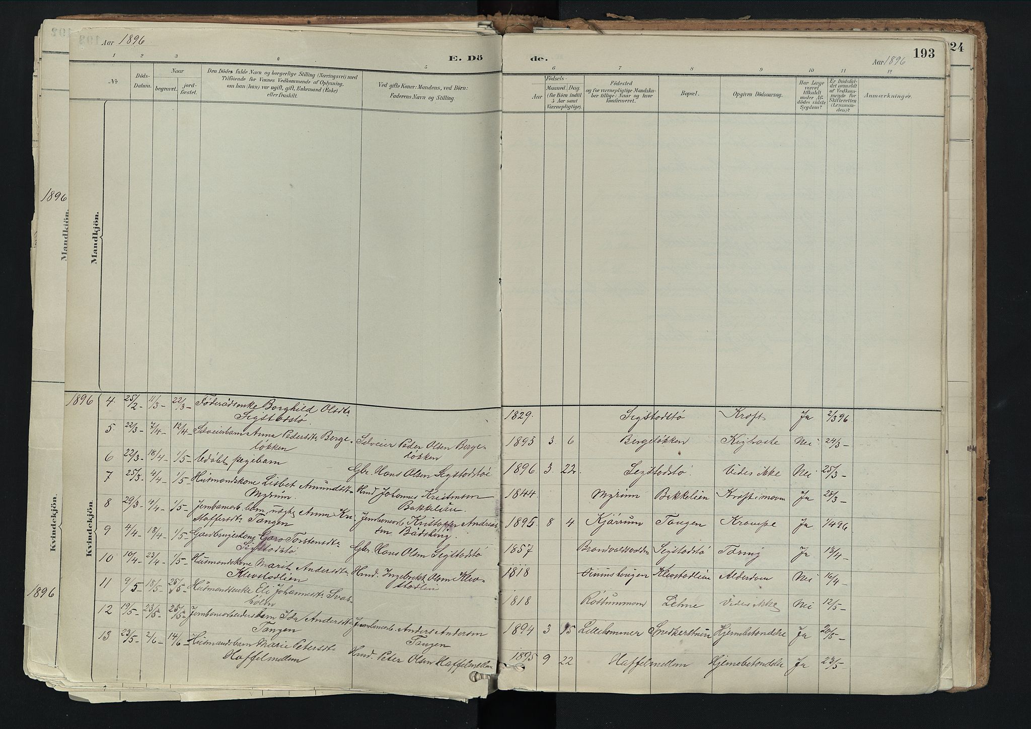 Nord-Fron prestekontor, SAH/PREST-080/H/Ha/Haa/L0003: Parish register (official) no. 3, 1884-1914, p. 193