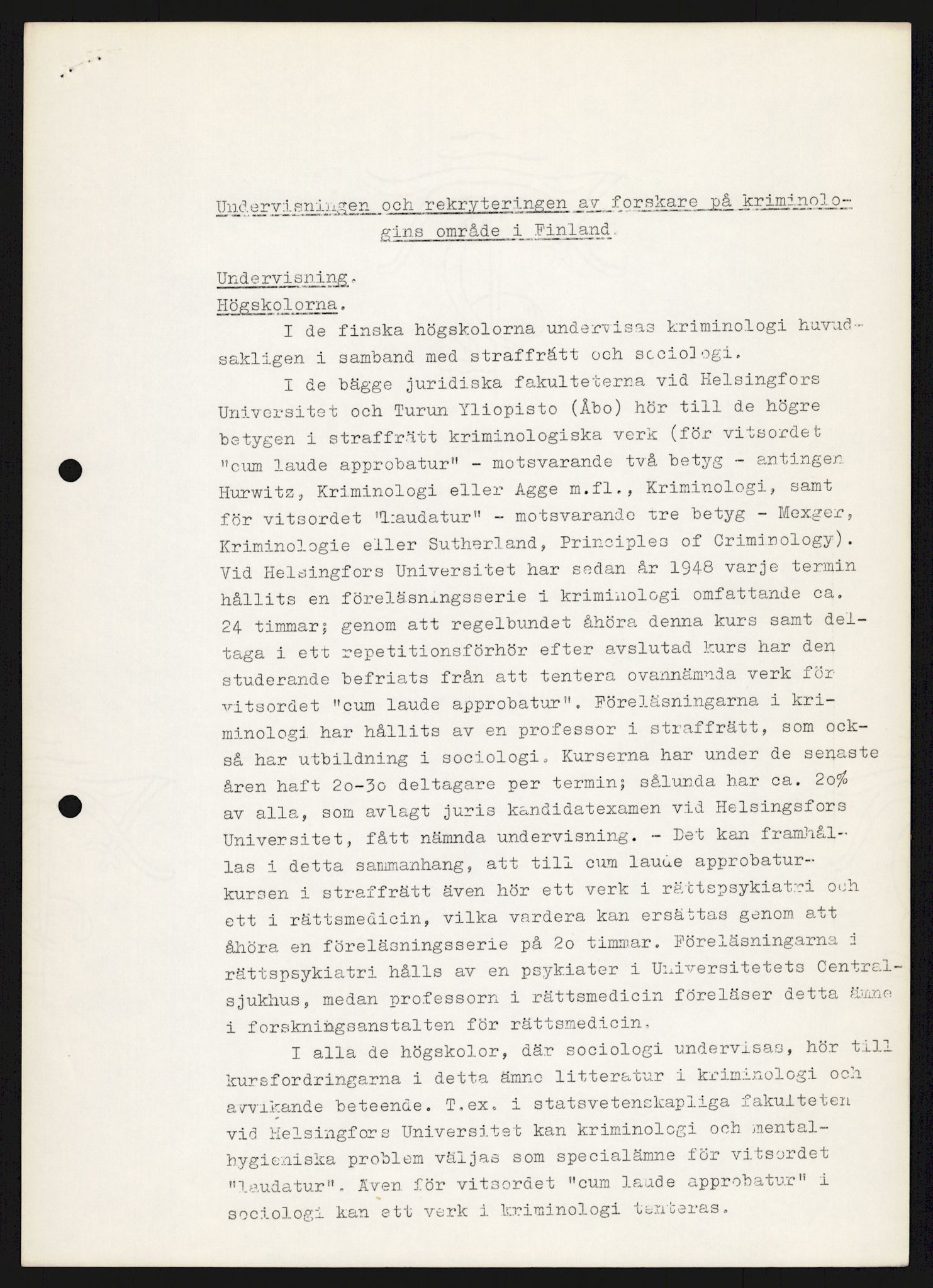 Justisdepartementet, Nordisk samarbeidsråd for kriminologi, AV/RA-S-1164/D/Da/L0001: A Rådets virksomhet, 1961-1974, p. 1210