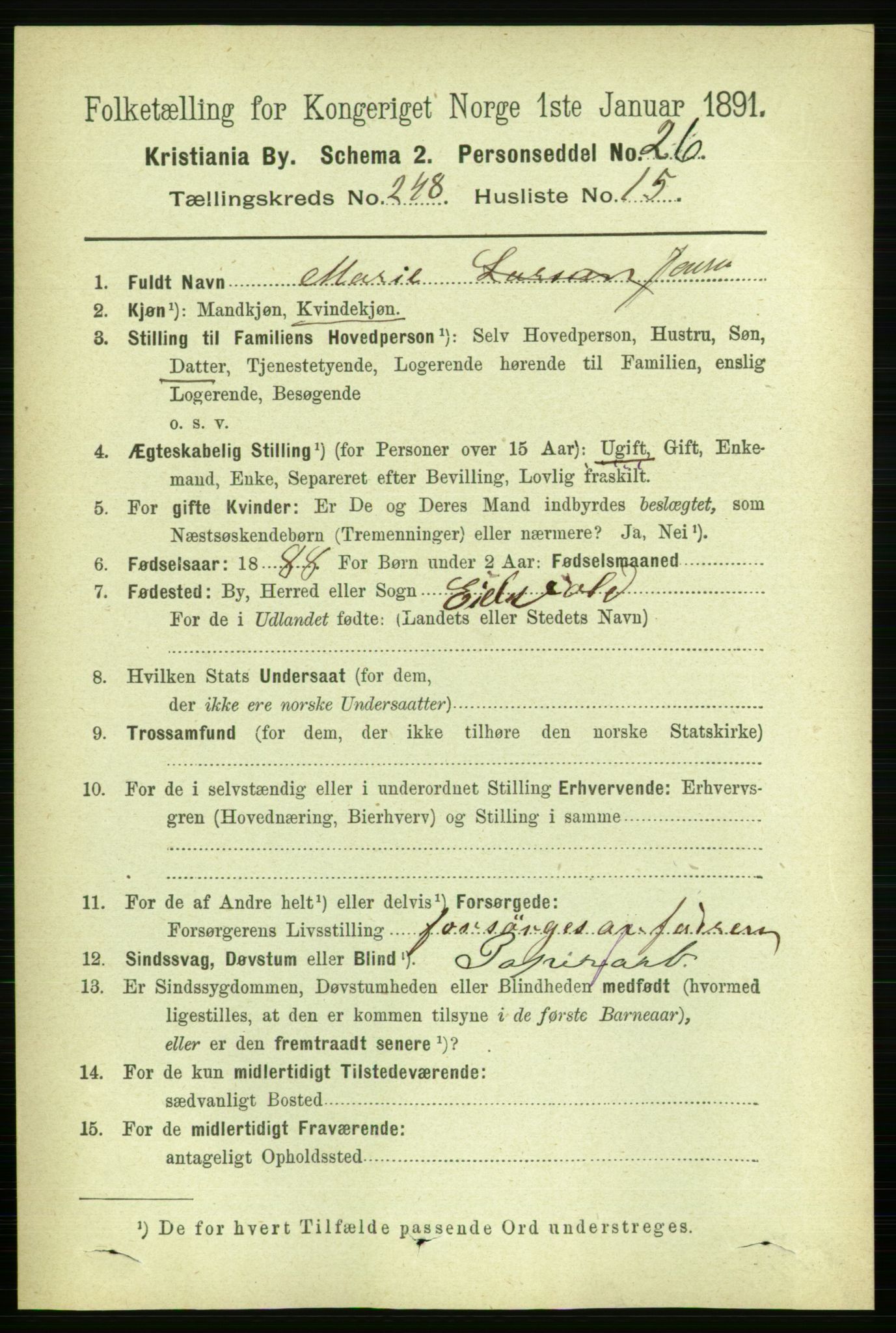 RA, 1891 census for 0301 Kristiania, 1891, p. 151744