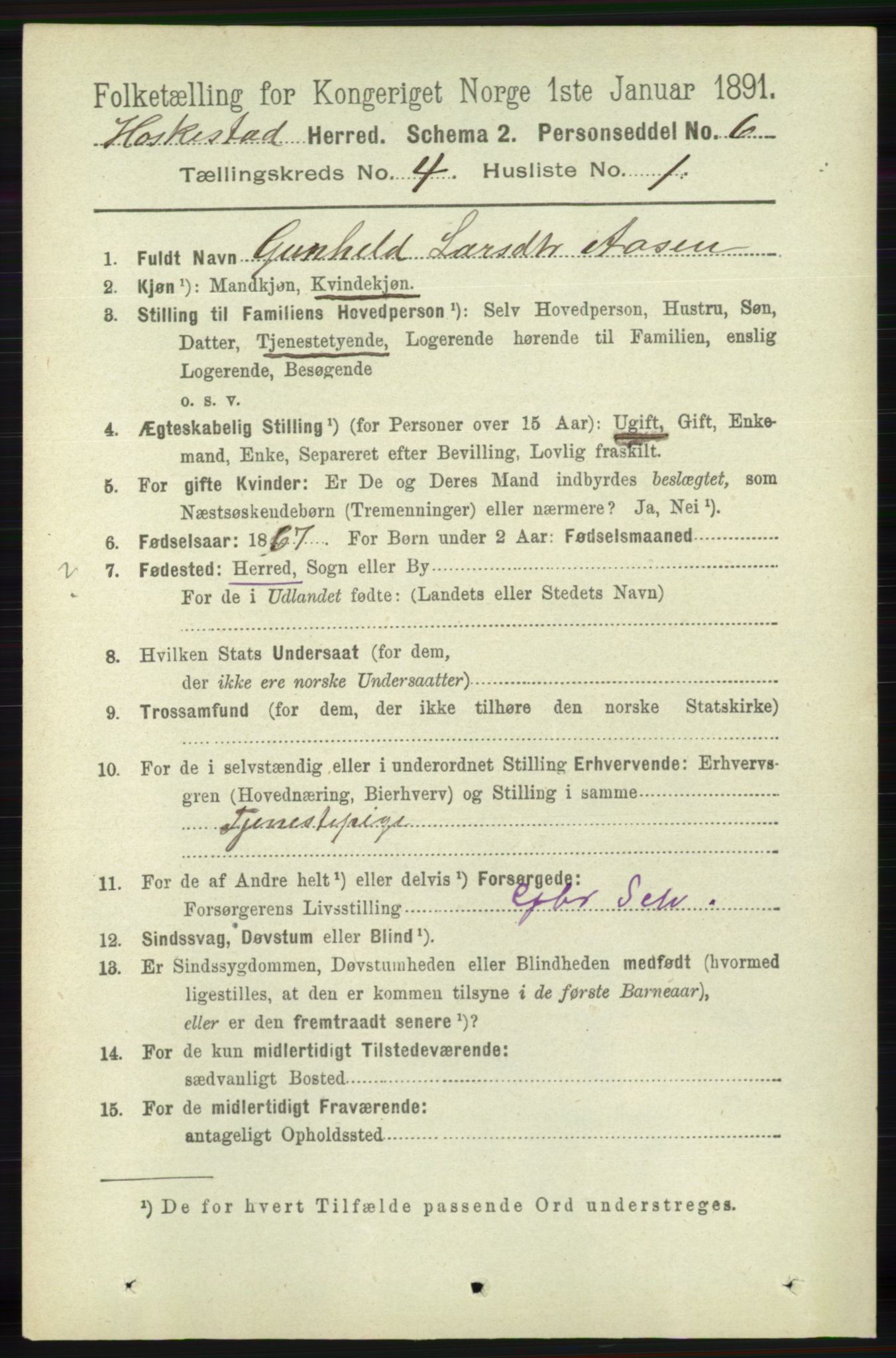 RA, 1891 census for 1113 Heskestad, 1891, p. 547