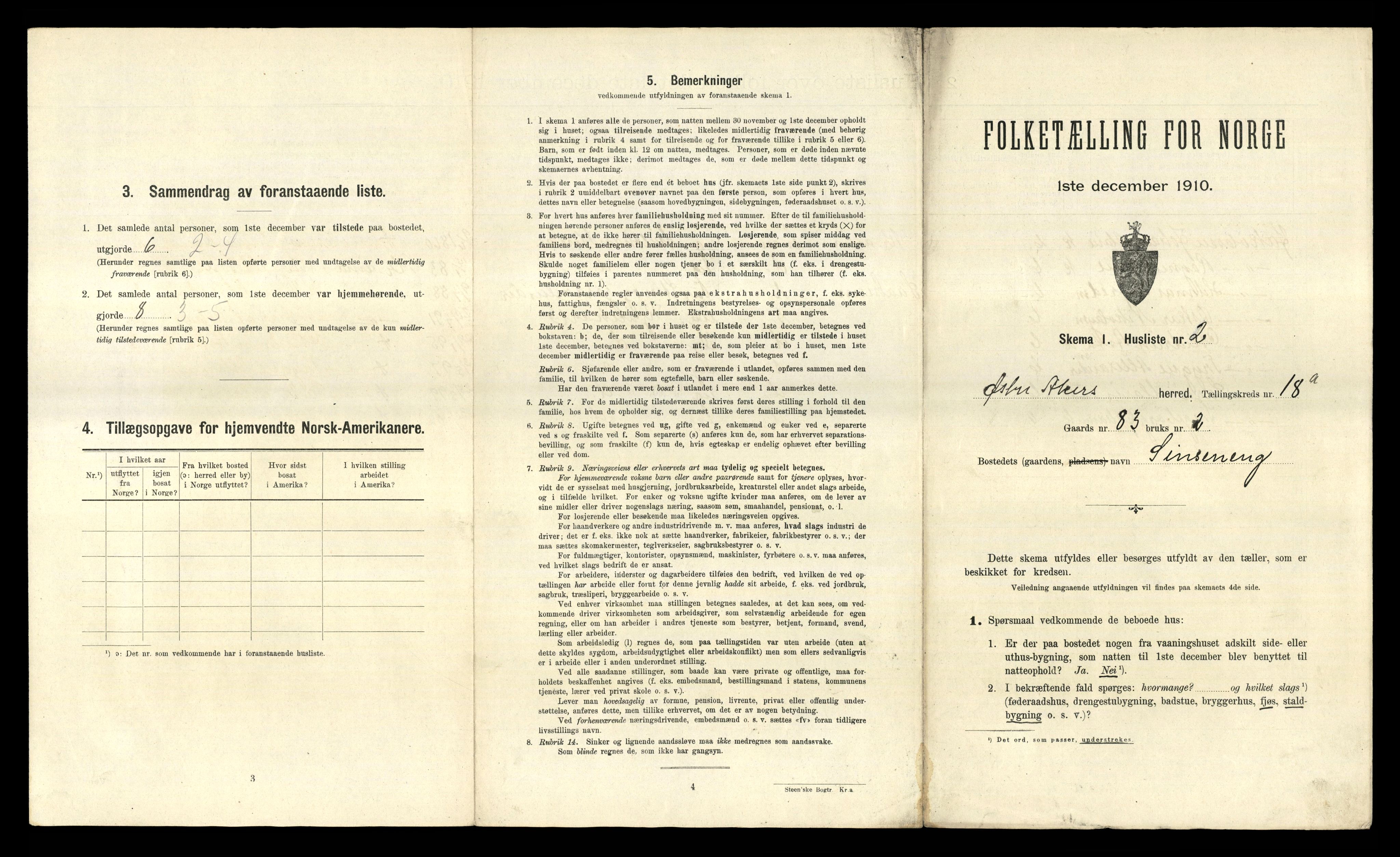 RA, 1910 census for Aker, 1910, p. 5539