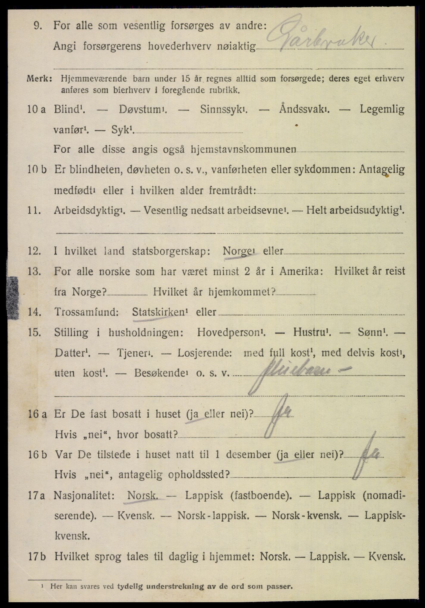 SAT, 1920 census for Fauske, 1920, p. 8359