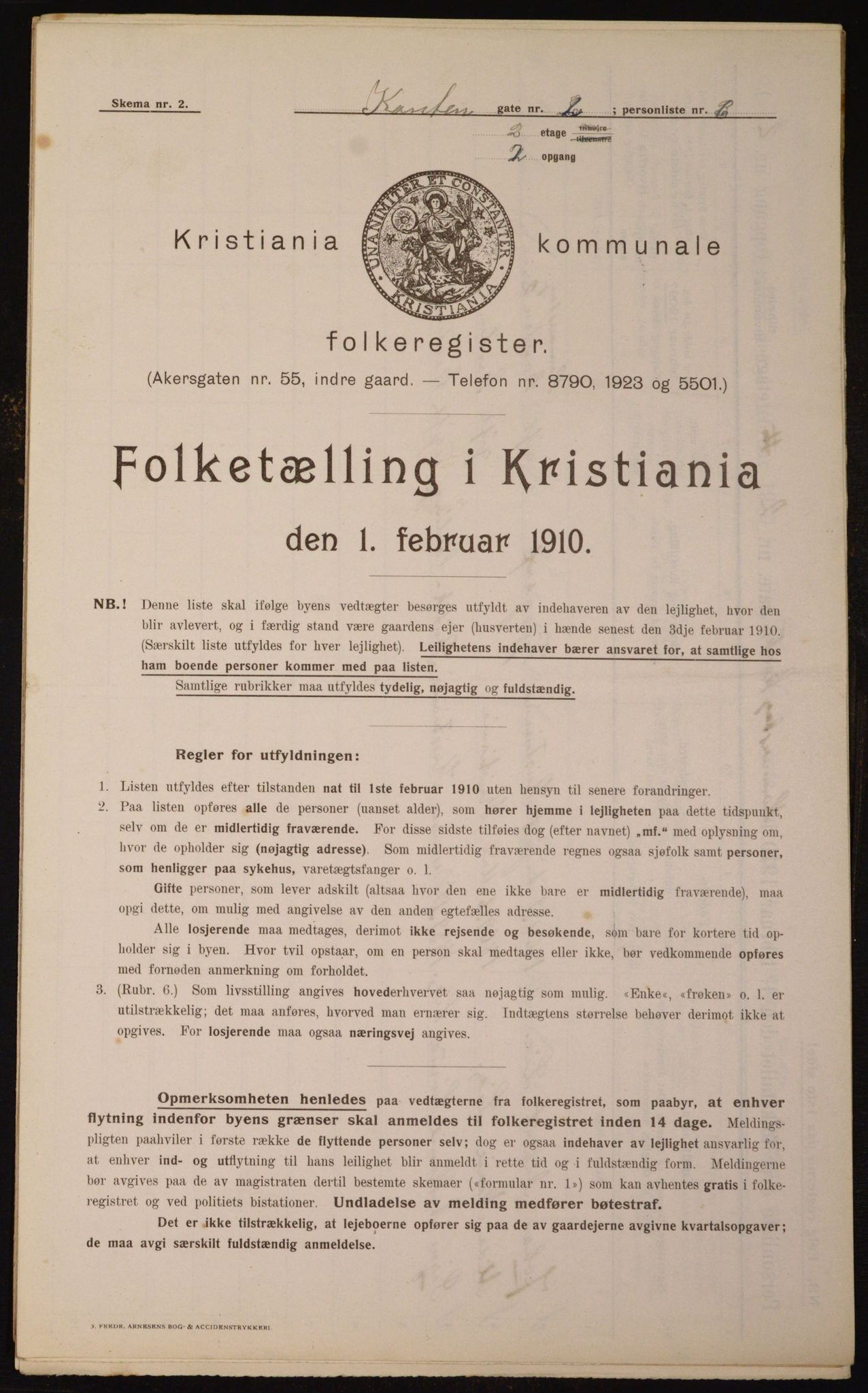 OBA, Municipal Census 1910 for Kristiania, 1910, p. 46741