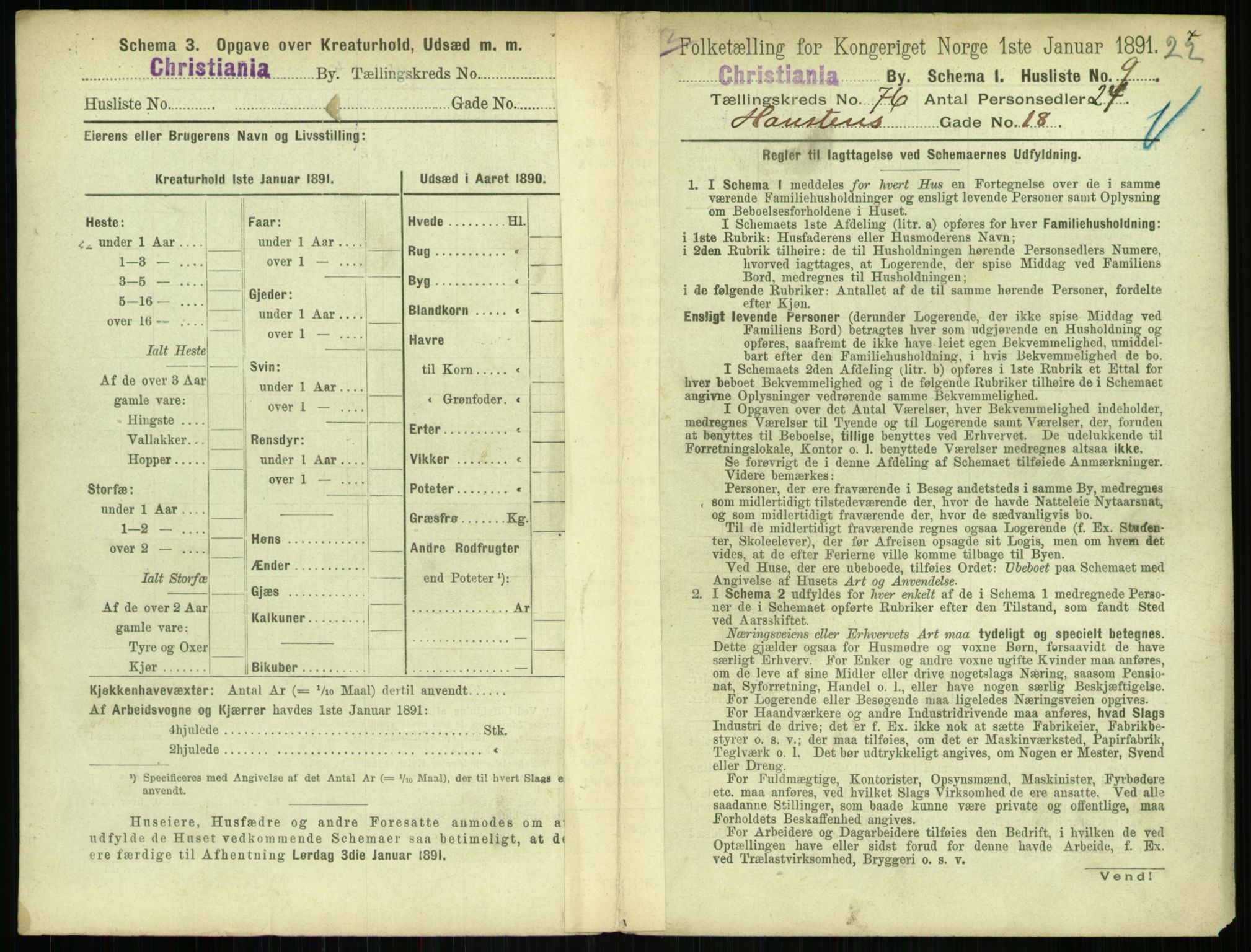 RA, 1891 census for 0301 Kristiania, 1891, p. 40030