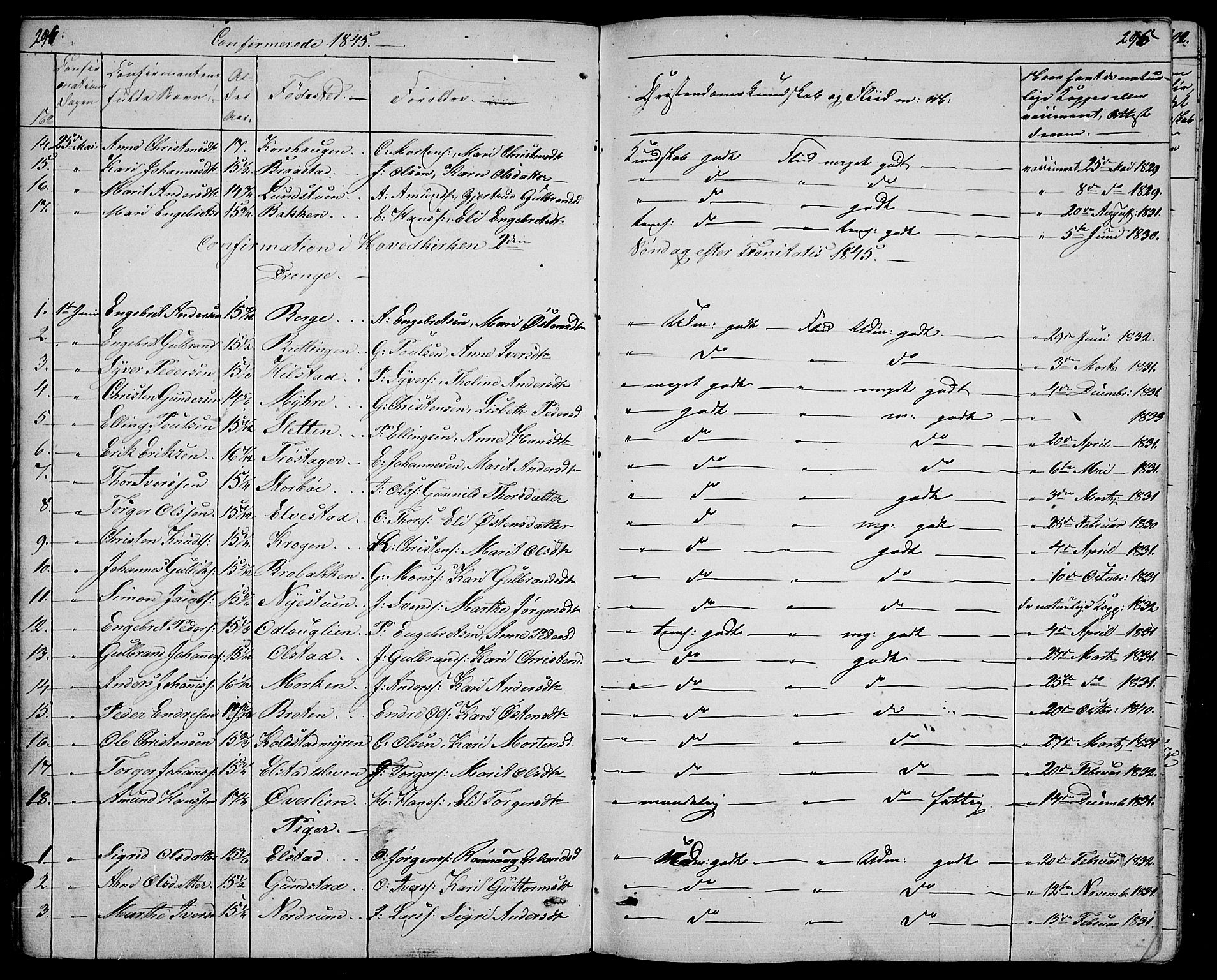Ringebu prestekontor, AV/SAH-PREST-082/H/Ha/Hab/L0002: Parish register (copy) no. 2, 1839-1853, p. 294-295