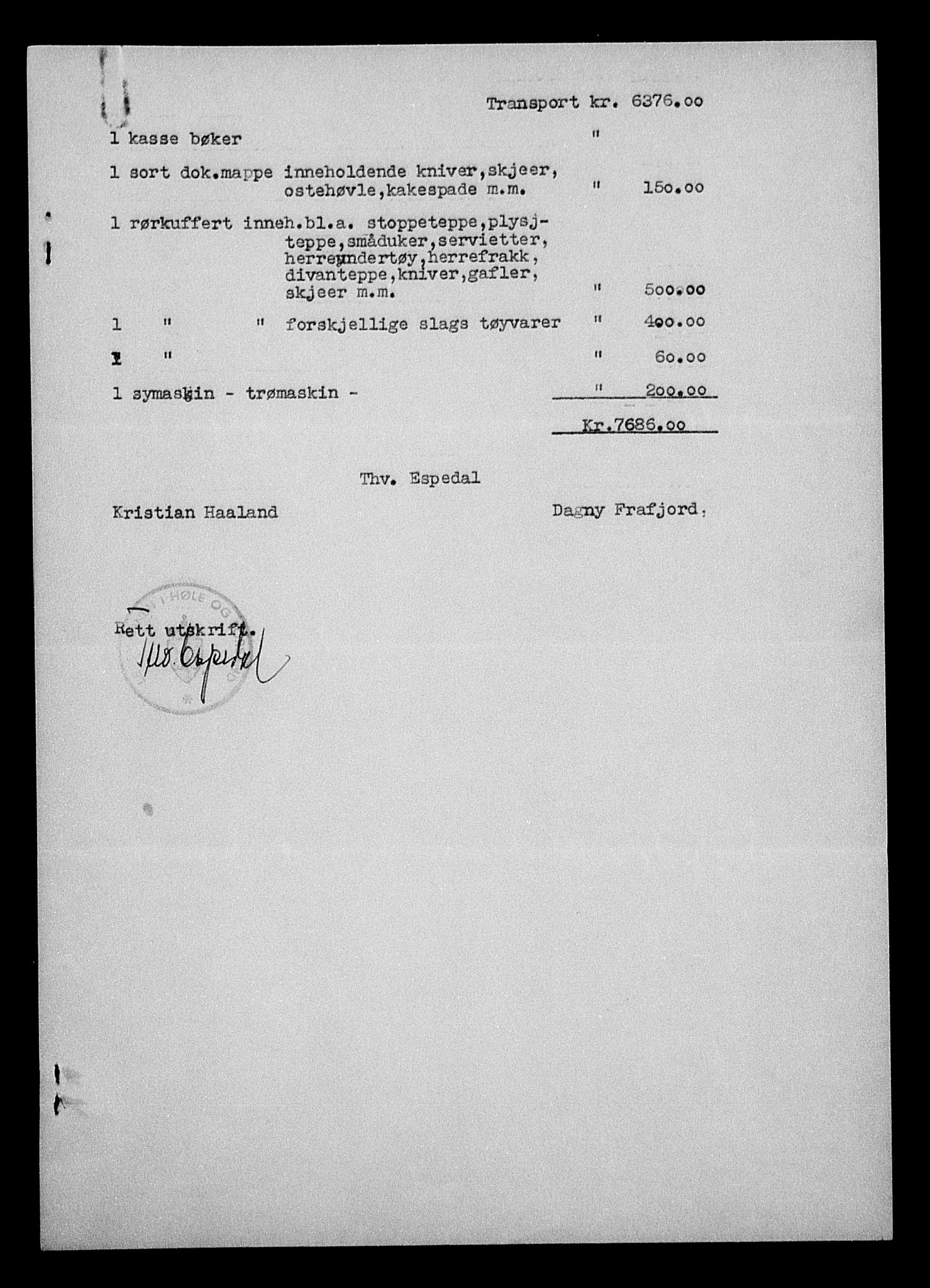 Justisdepartementet, Tilbakeføringskontoret for inndratte formuer, AV/RA-S-1564/H/Hc/Hcd/L0995: --, 1945-1947, p. 266