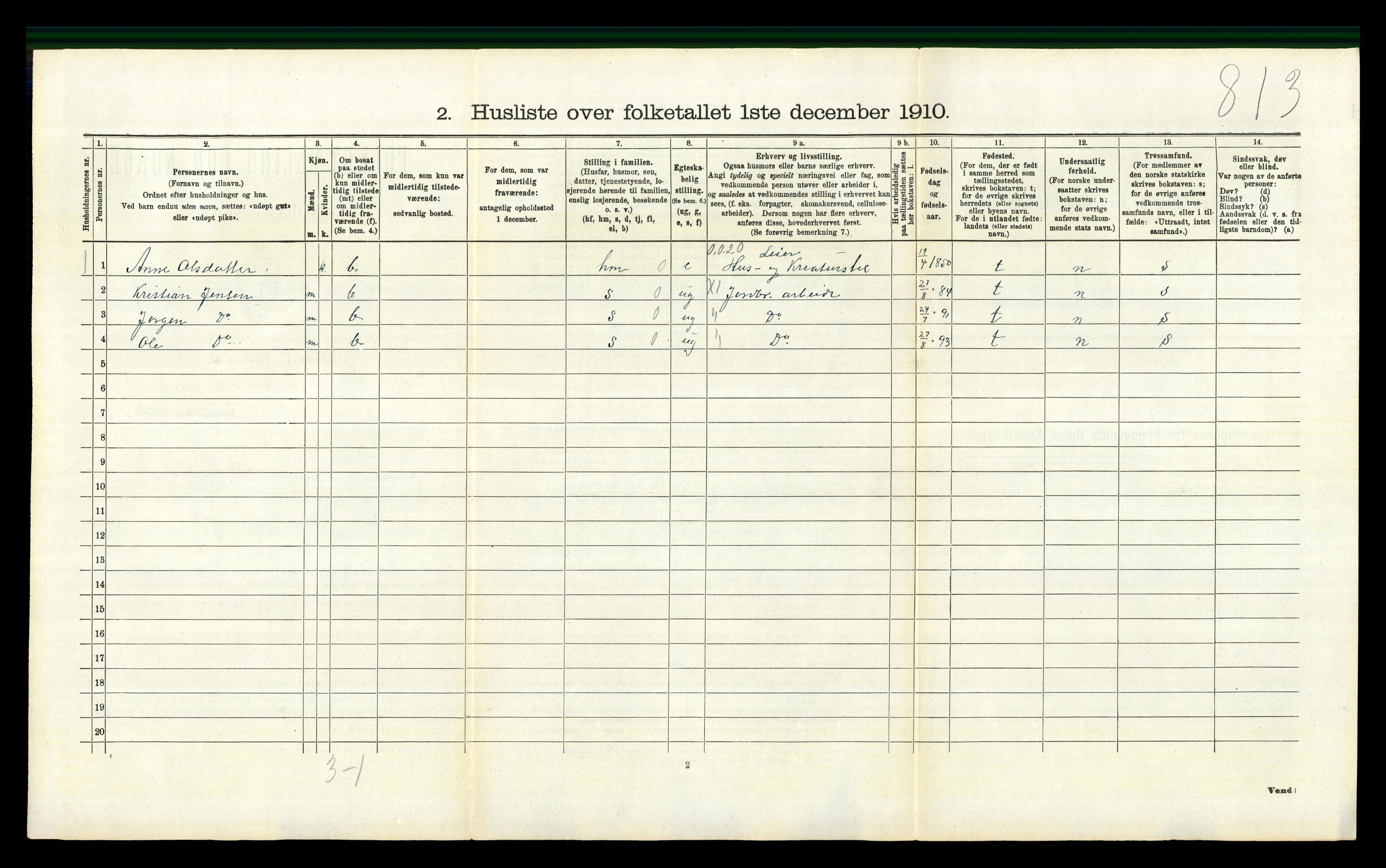 RA, 1910 census for Sigdal, 1910, p. 365