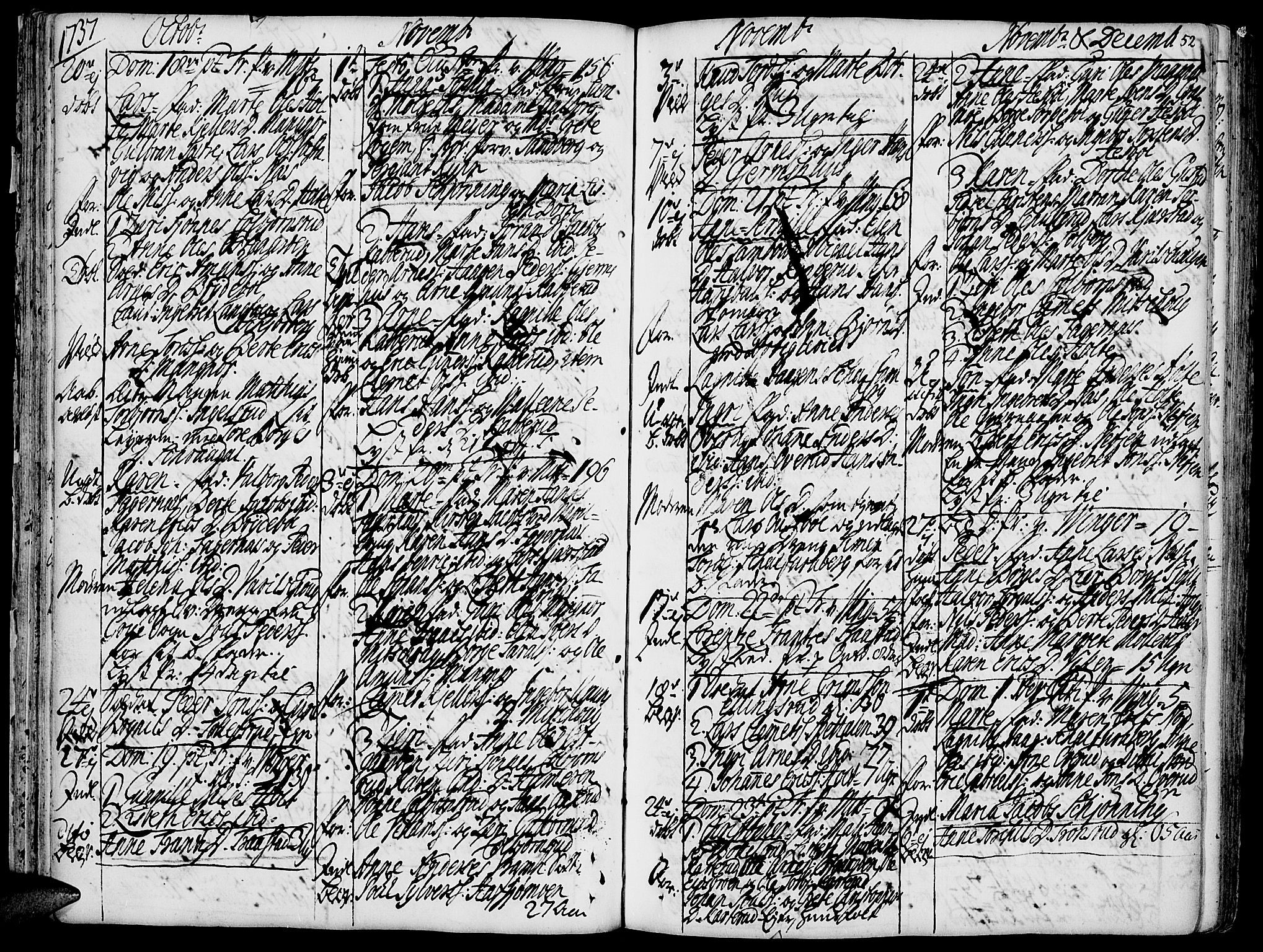 Vinger prestekontor, SAH/PREST-024/H/Ha/Haa/L0002: Parish register (official) no. 2, 1730-1751, p. 52