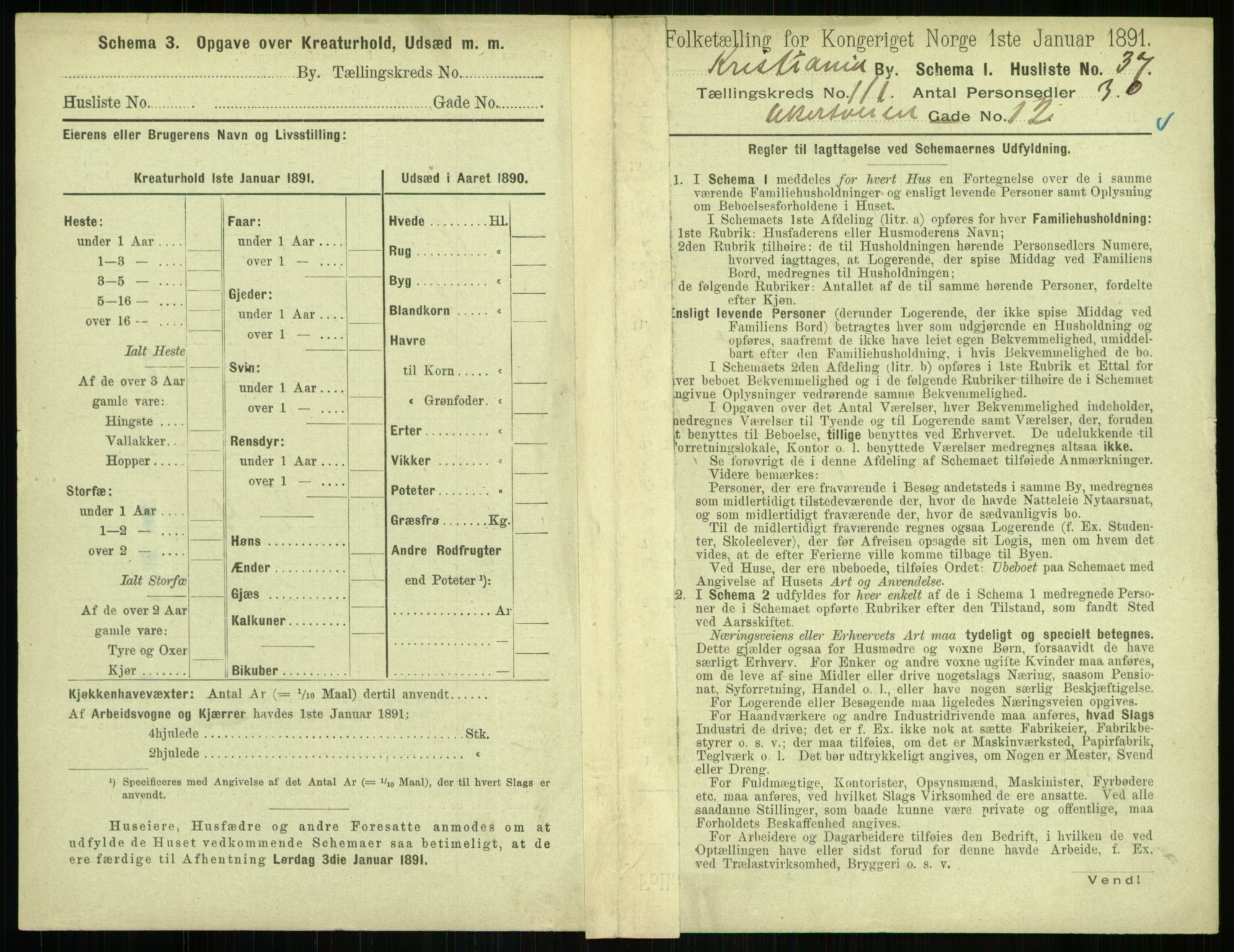 RA, 1891 census for 0301 Kristiania, 1891, p. 57910