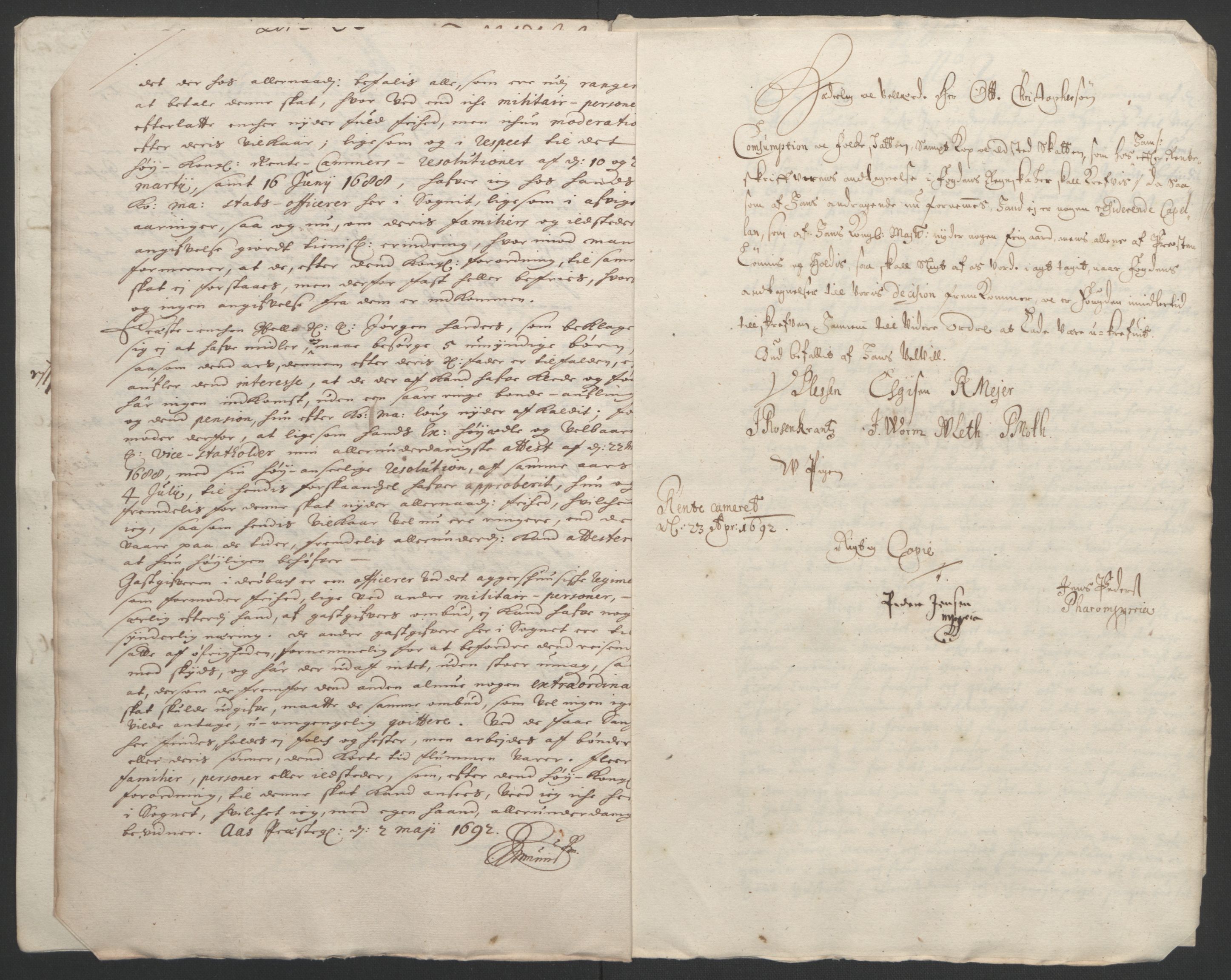 Rentekammeret inntil 1814, Reviderte regnskaper, Fogderegnskap, AV/RA-EA-4092/R09/L0437: Fogderegnskap Follo, 1692-1693, p. 176