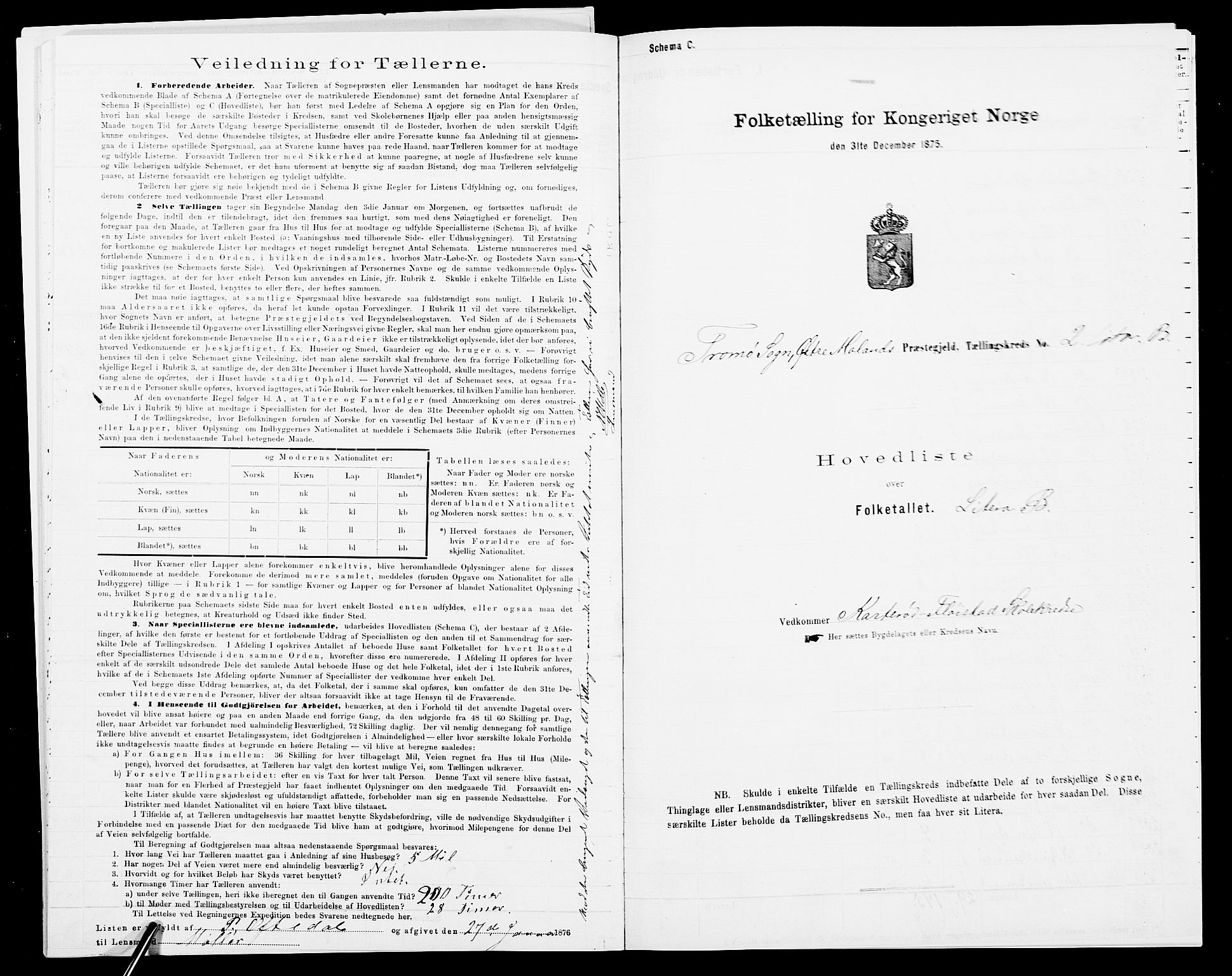 SAK, 1875 census for 0918P Austre Moland, 1875, p. 45
