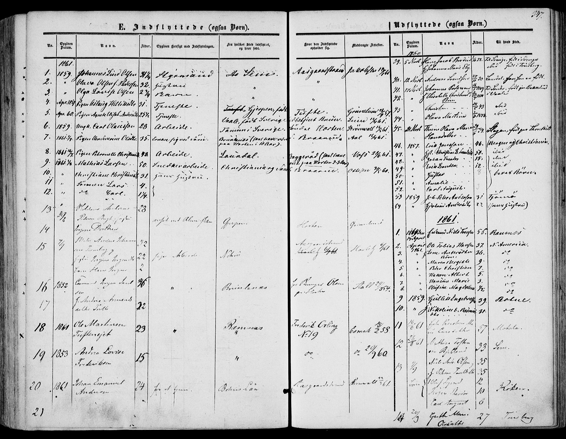 Borre kirkebøker, AV/SAKO-A-338/F/Fa/L0006: Parish register (official) no. I 6, 1852-1862, p. 347