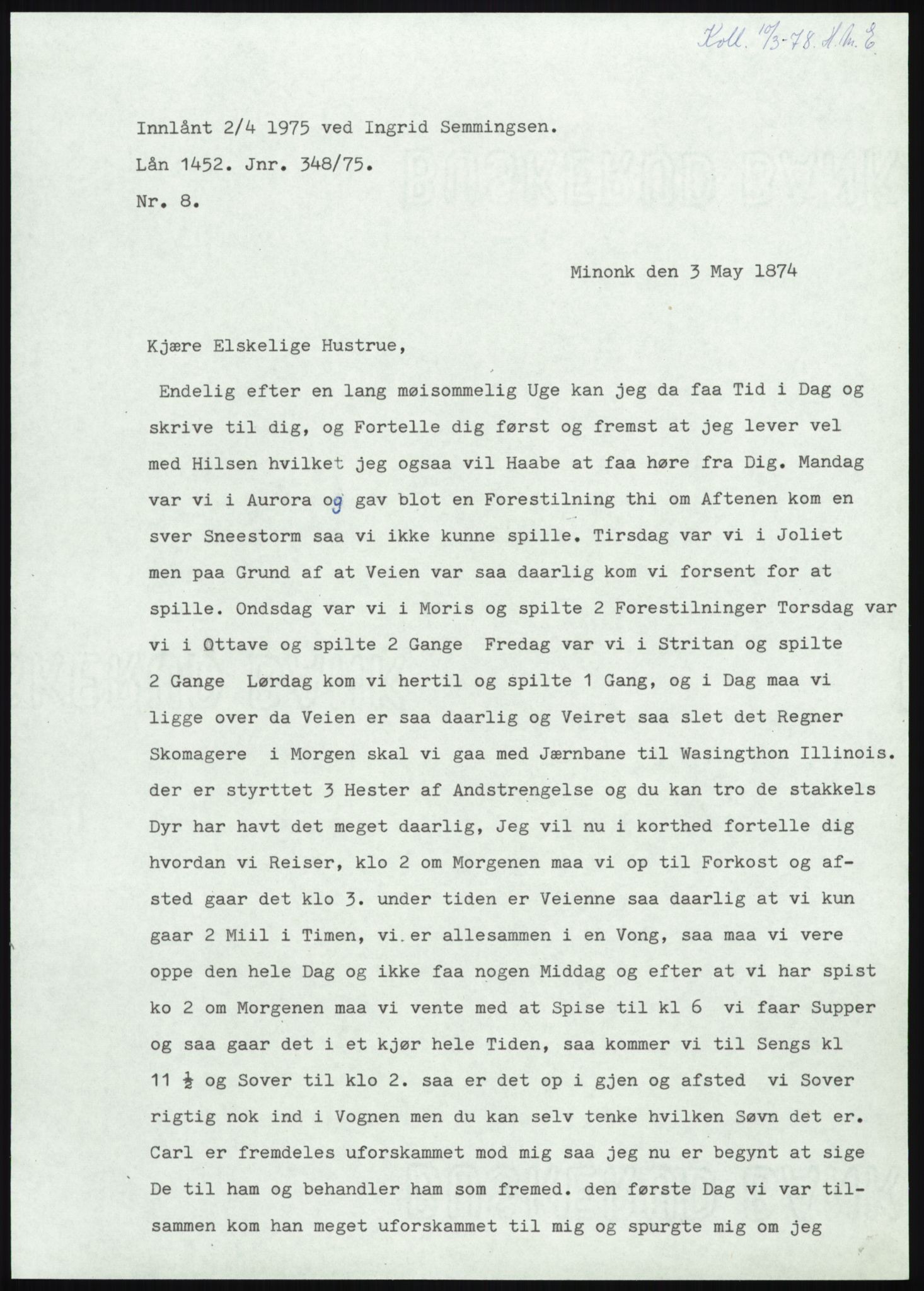 Samlinger til kildeutgivelse, Amerikabrevene, AV/RA-EA-4057/F/L0008: Innlån fra Hedmark: Gamkind - Semmingsen, 1838-1914, p. 145