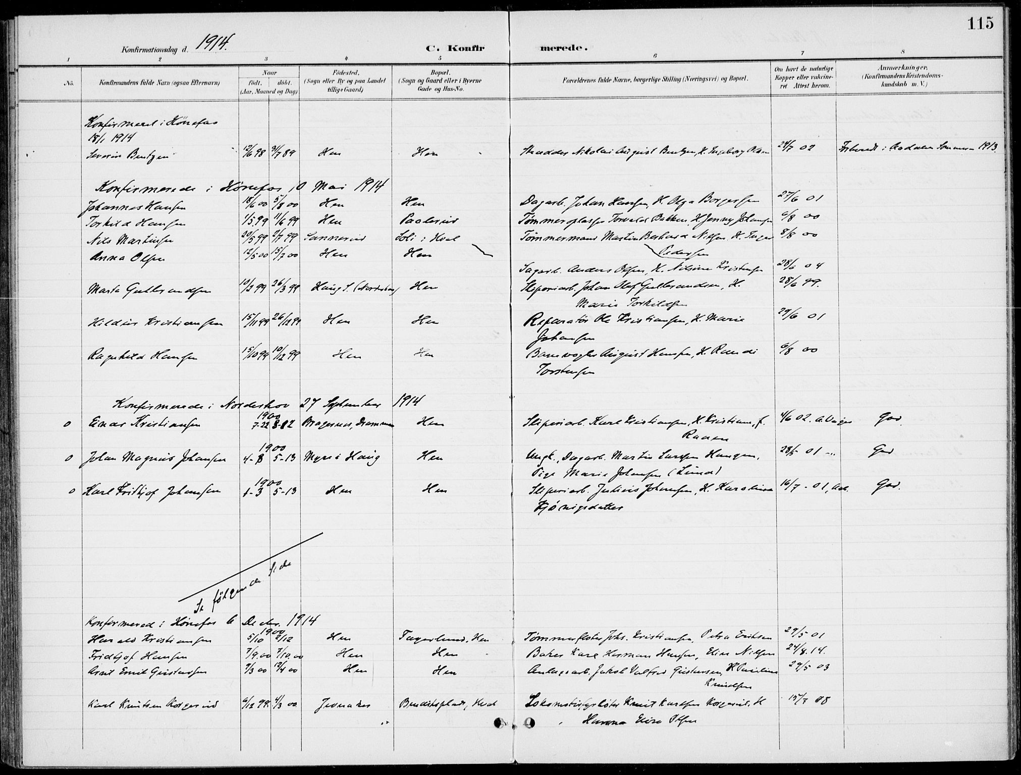 Ådal kirkebøker, AV/SAKO-A-248/F/Fb/L0002: Parish register (official) no. II 2, 1898-1917, p. 115