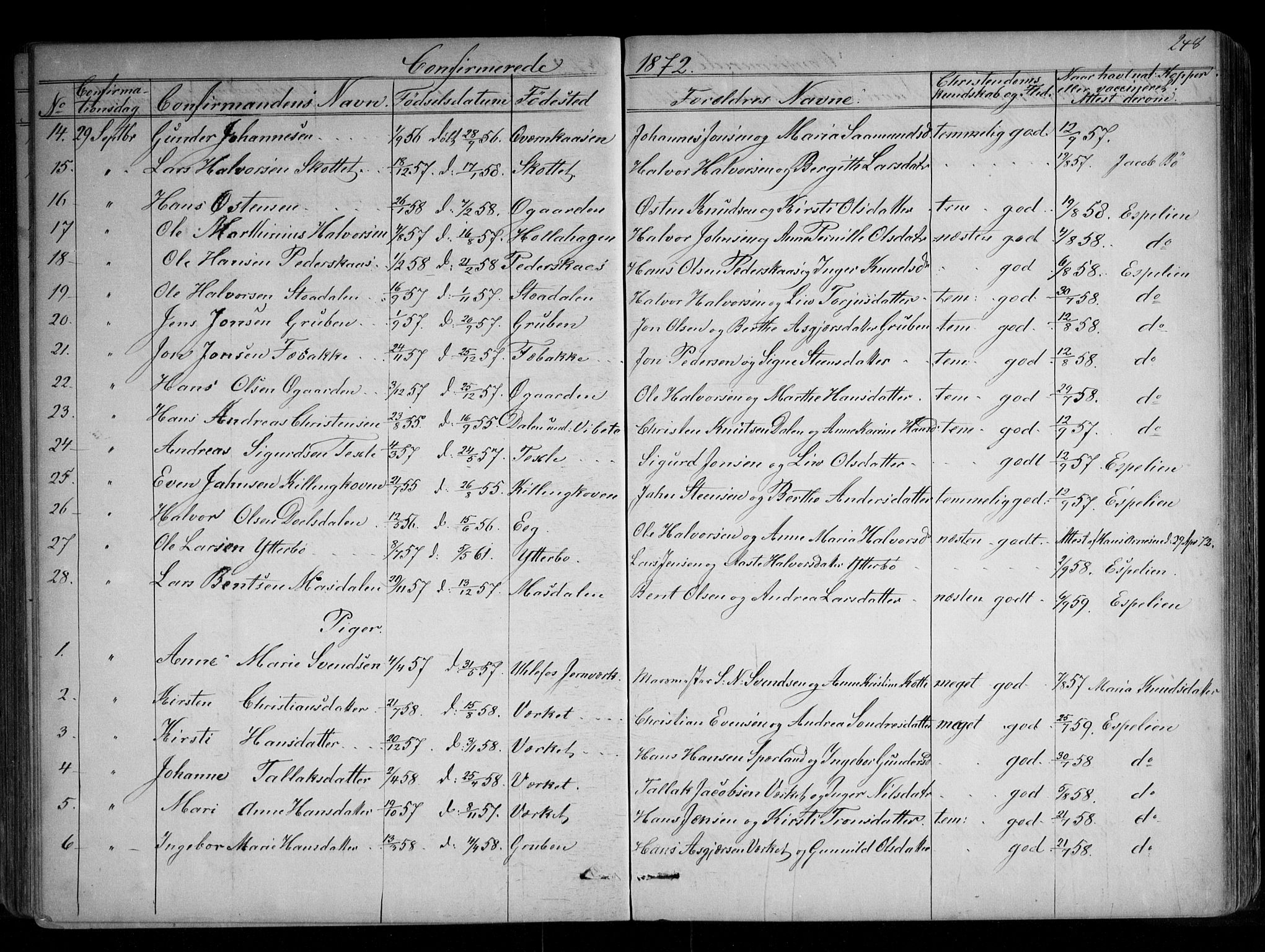 Holla kirkebøker, SAKO/A-272/G/Ga/L0004: Parish register (copy) no. I 4, 1867-1890, p. 248