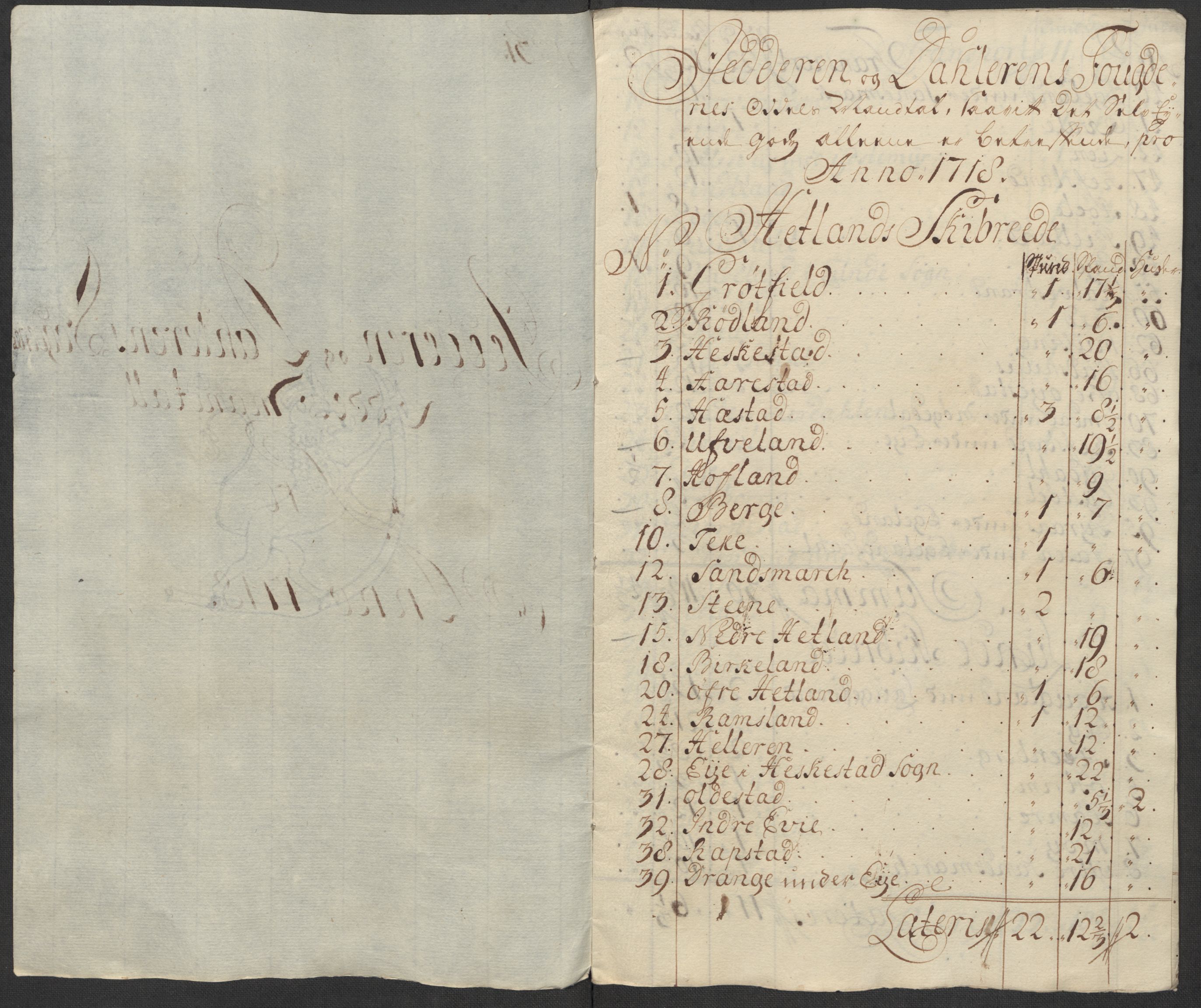 Rentekammeret inntil 1814, Reviderte regnskaper, Fogderegnskap, AV/RA-EA-4092/R46/L2743: Fogderegnskap Jæren og Dalane, 1718, p. 359