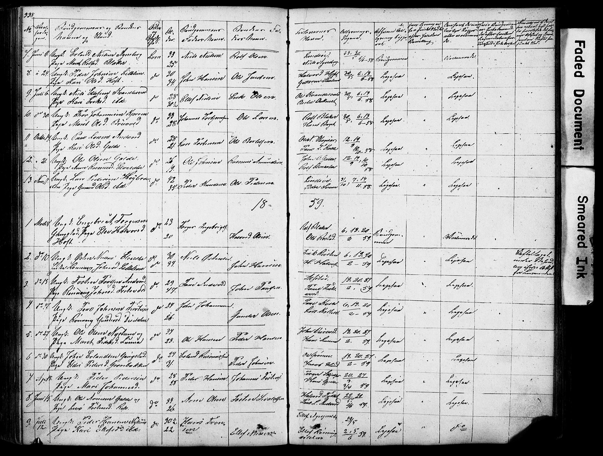 Lom prestekontor, SAH/PREST-070/L/L0012: Parish register (copy) no. 12, 1845-1873, p. 338-339