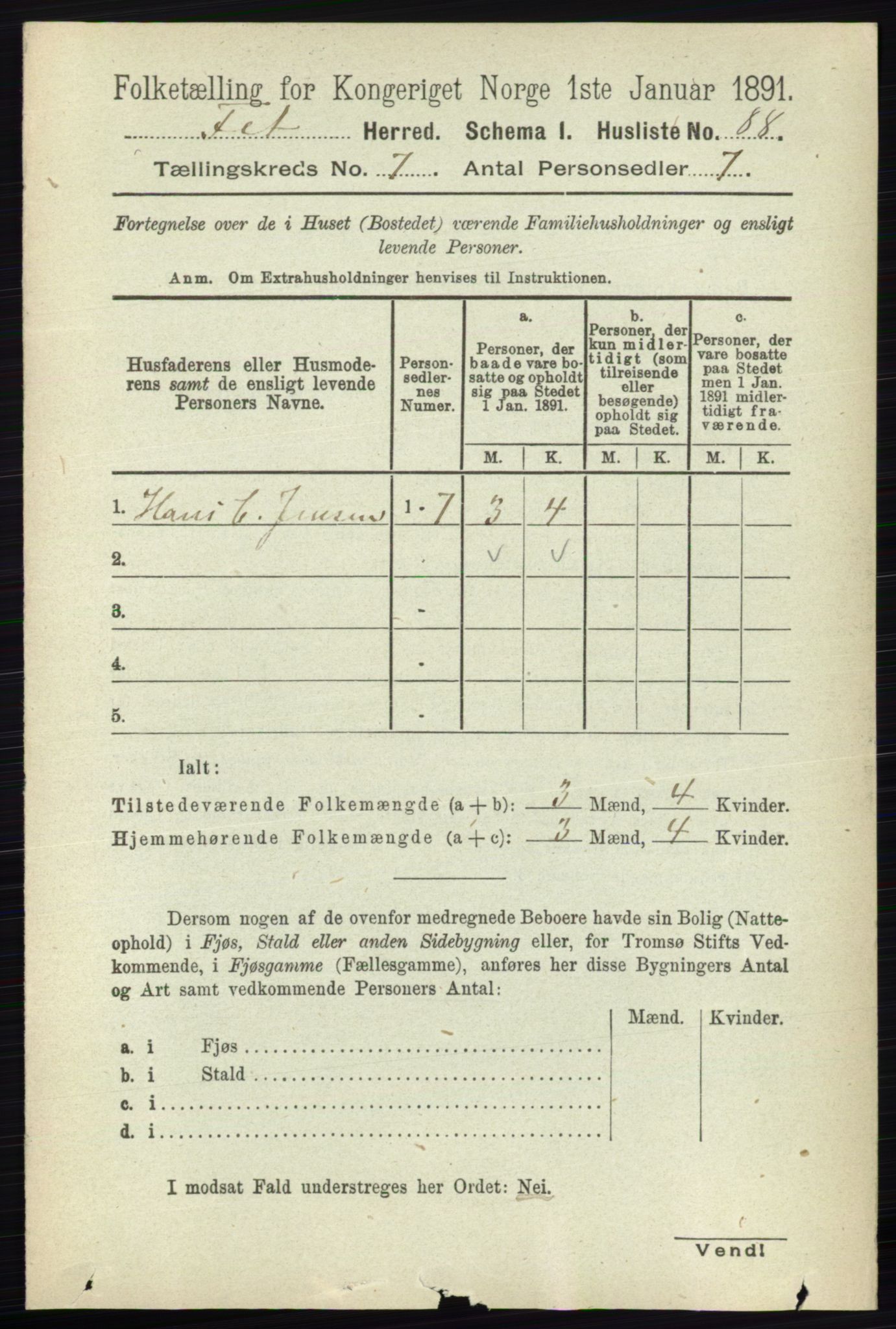 RA, 1891 census for 0227 Fet, 1891, p. 2439