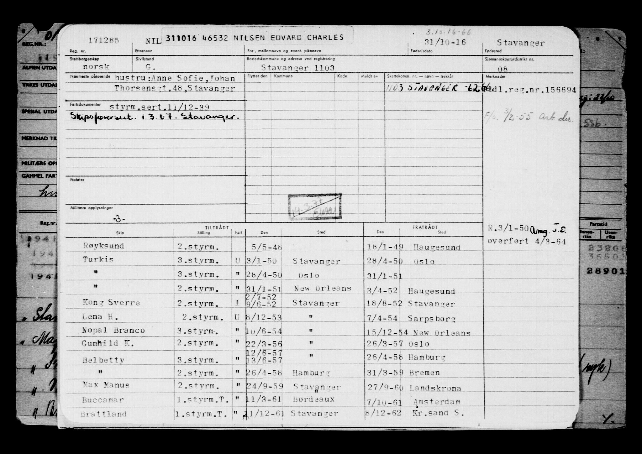 Direktoratet for sjømenn, AV/RA-S-3545/G/Gb/L0143: Hovedkort, 1916, p. 499