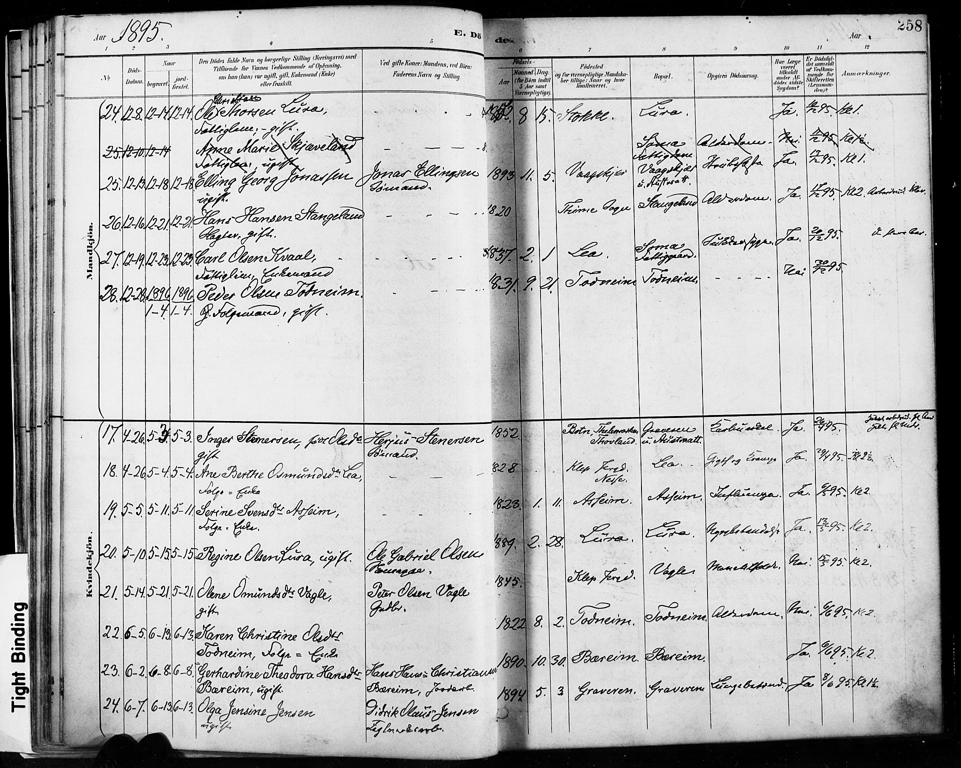 Høyland sokneprestkontor, SAST/A-101799/001/30BA/L0013: Parish register (official) no. A 13.2, 1889-1898, p. 258