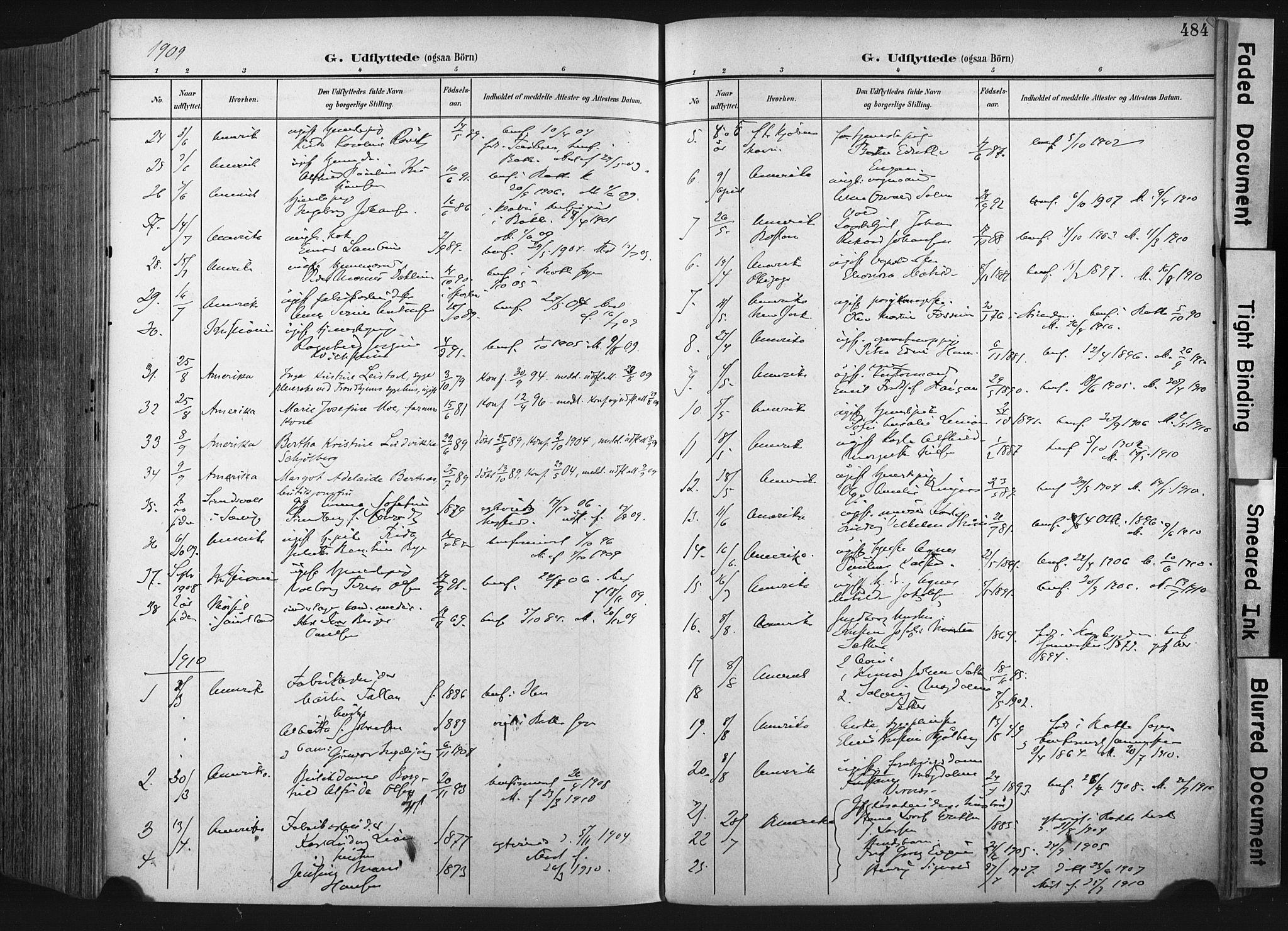Ministerialprotokoller, klokkerbøker og fødselsregistre - Sør-Trøndelag, SAT/A-1456/604/L0201: Parish register (official) no. 604A21, 1901-1911, p. 484