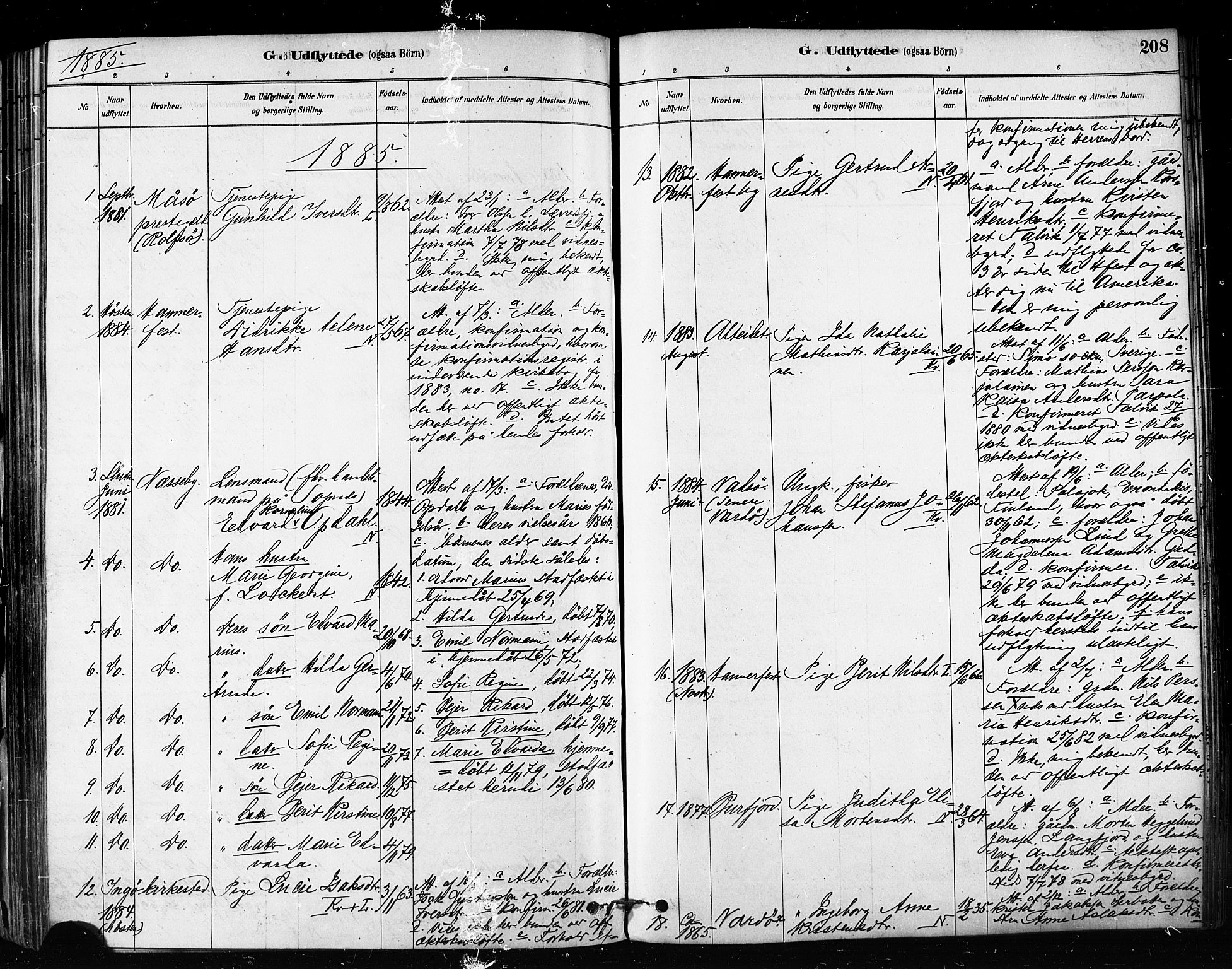 Talvik sokneprestkontor, SATØ/S-1337/H/Ha/L0012kirke: Parish register (official) no. 12, 1878-1886, p. 208