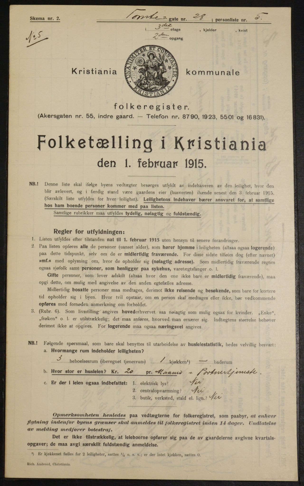 OBA, Municipal Census 1915 for Kristiania, 1915, p. 114048