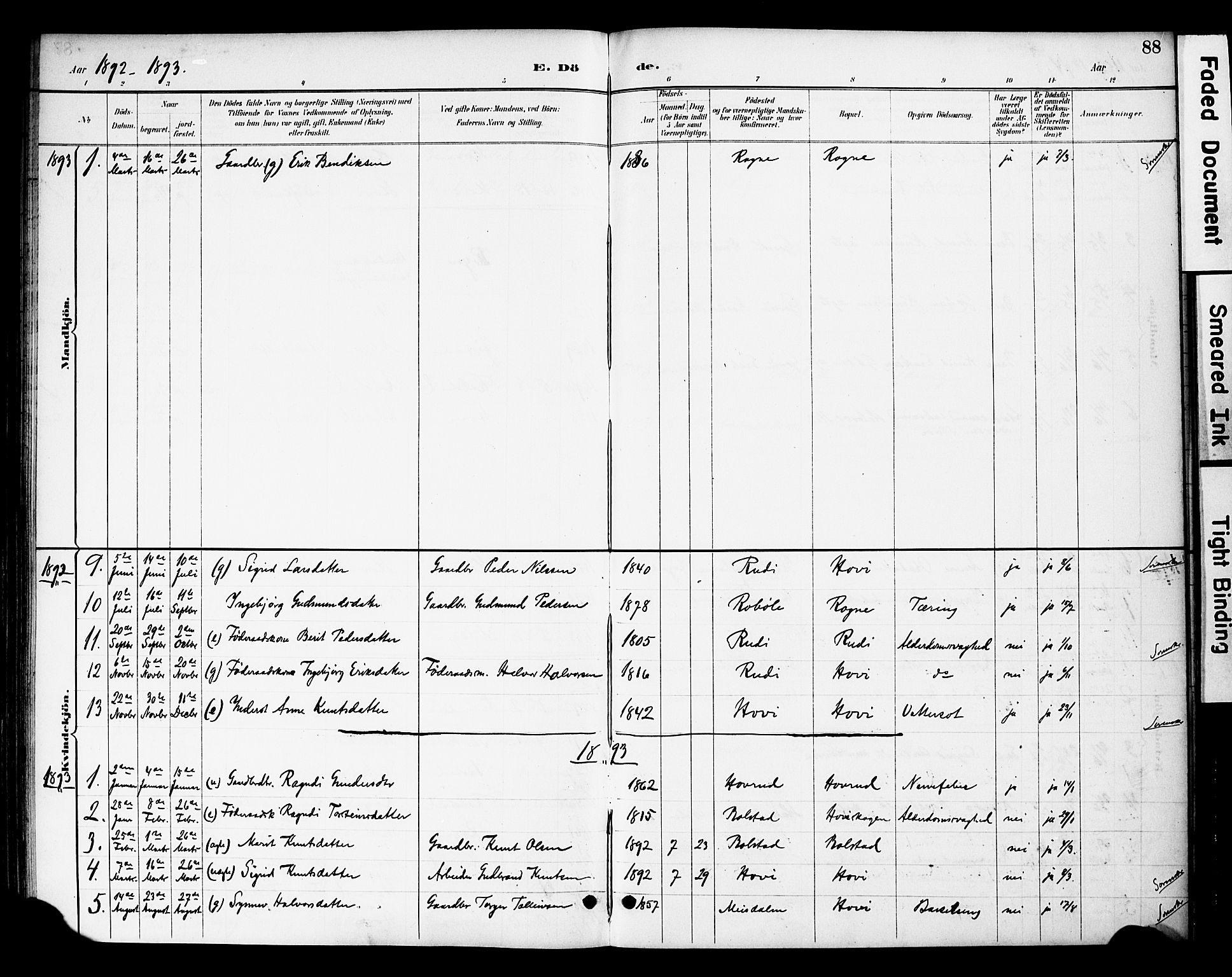 Øystre Slidre prestekontor, AV/SAH-PREST-138/H/Ha/Haa/L0003: Parish register (official) no. 3, 1887-1910, p. 88