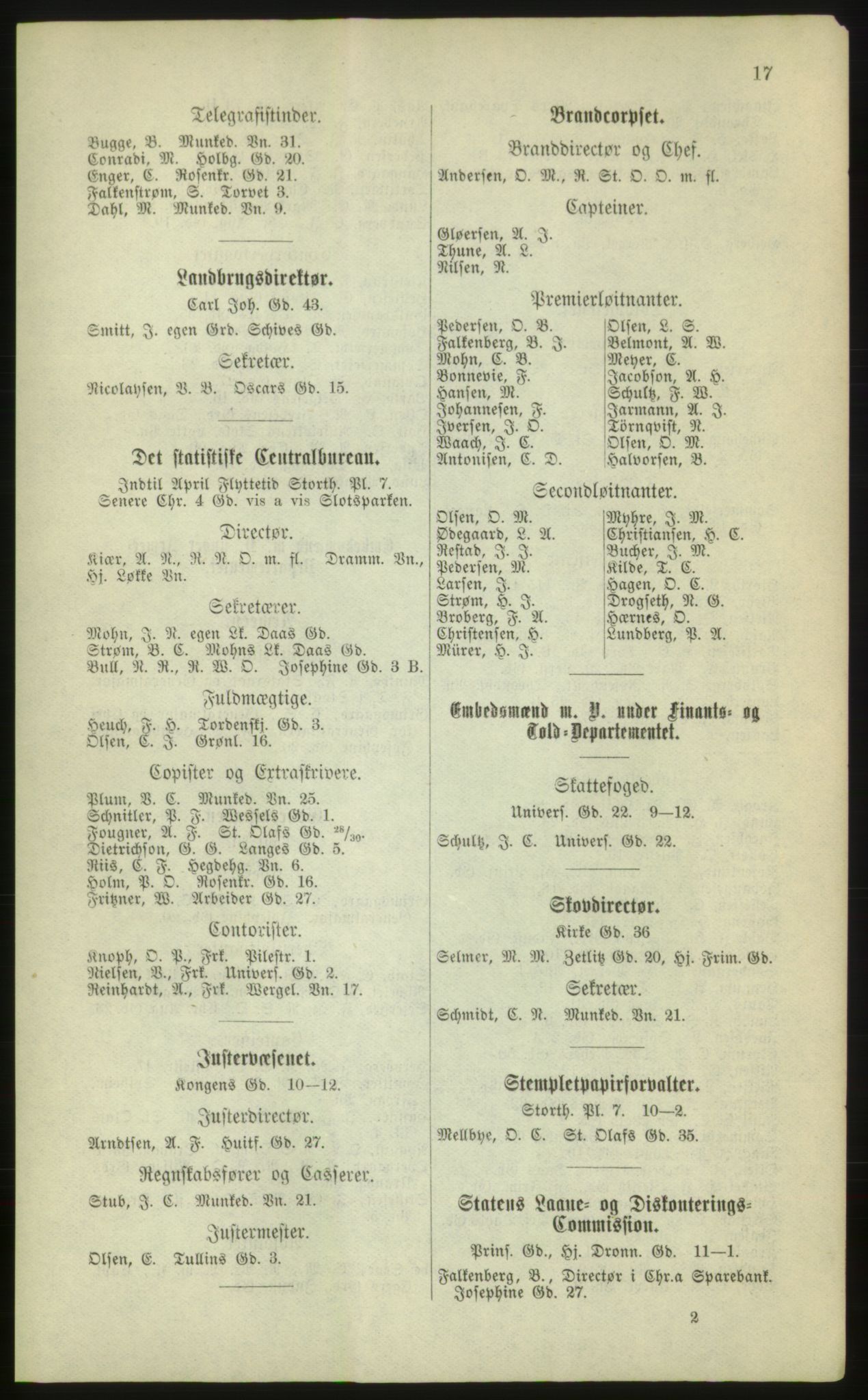 Kristiania/Oslo adressebok, PUBL/-, 1880, p. 17