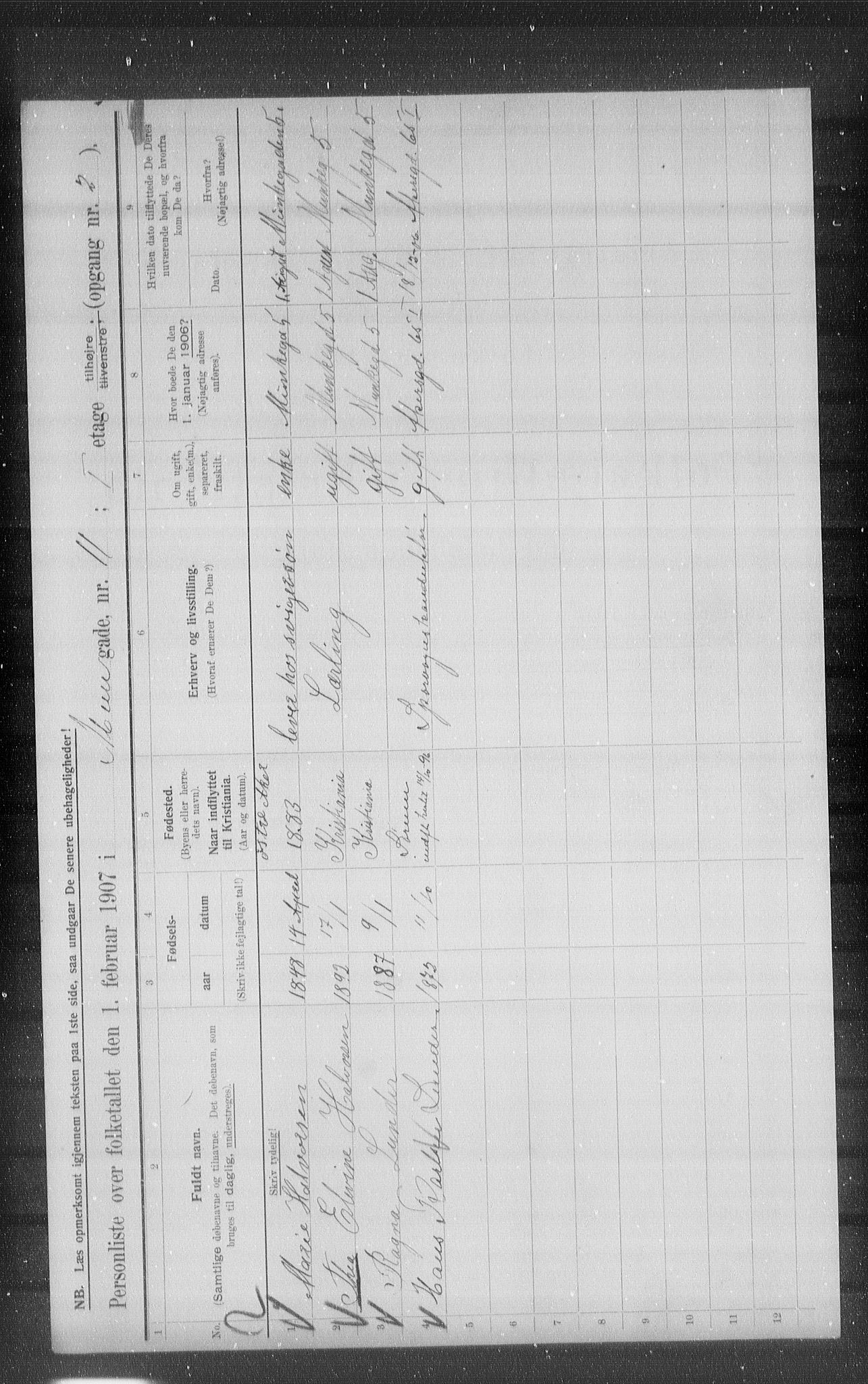 OBA, Municipal Census 1907 for Kristiania, 1907, p. 34797