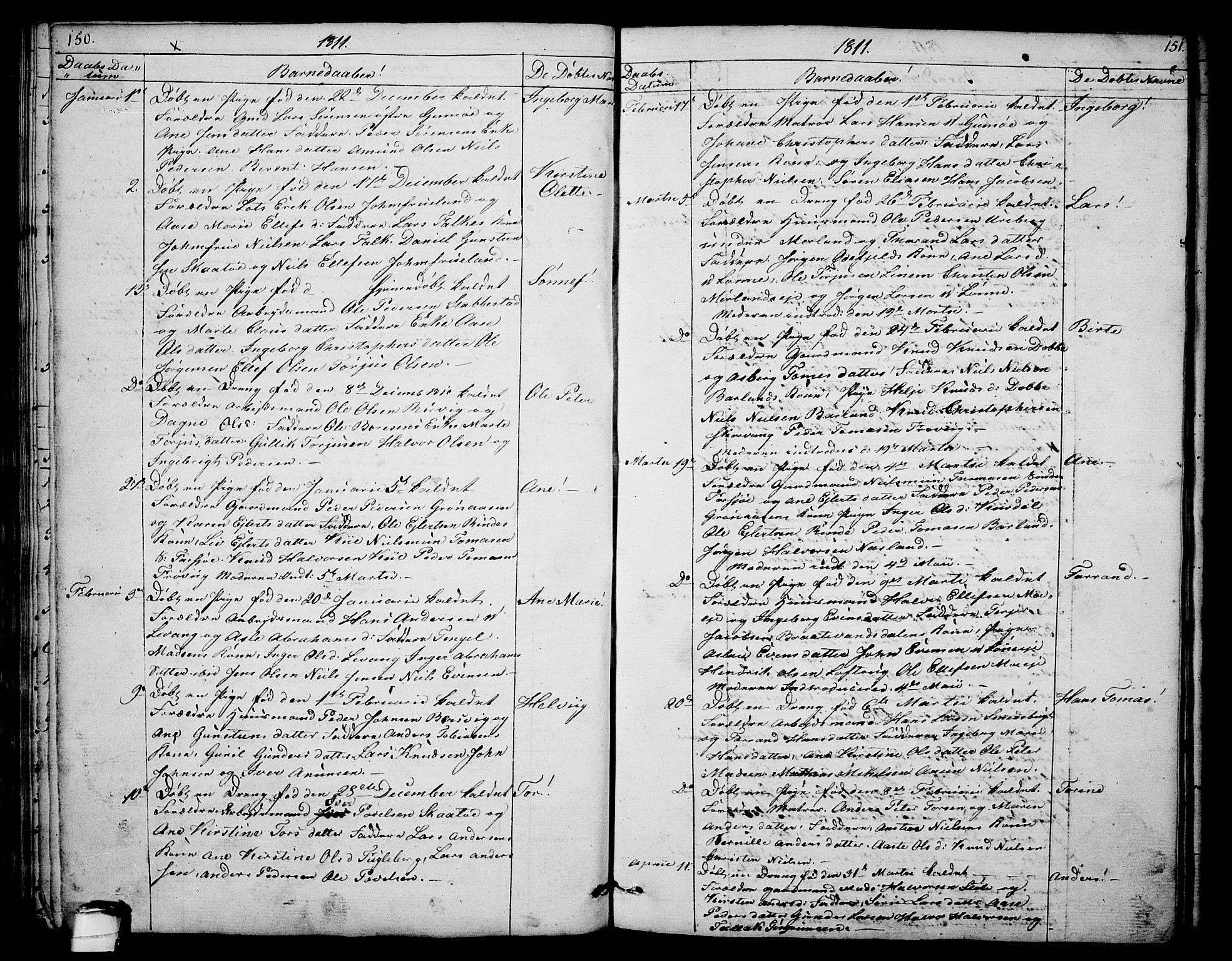 Sannidal kirkebøker, AV/SAKO-A-296/F/Fa/L0003: Parish register (official) no. 3, 1803-1813, p. 150-151