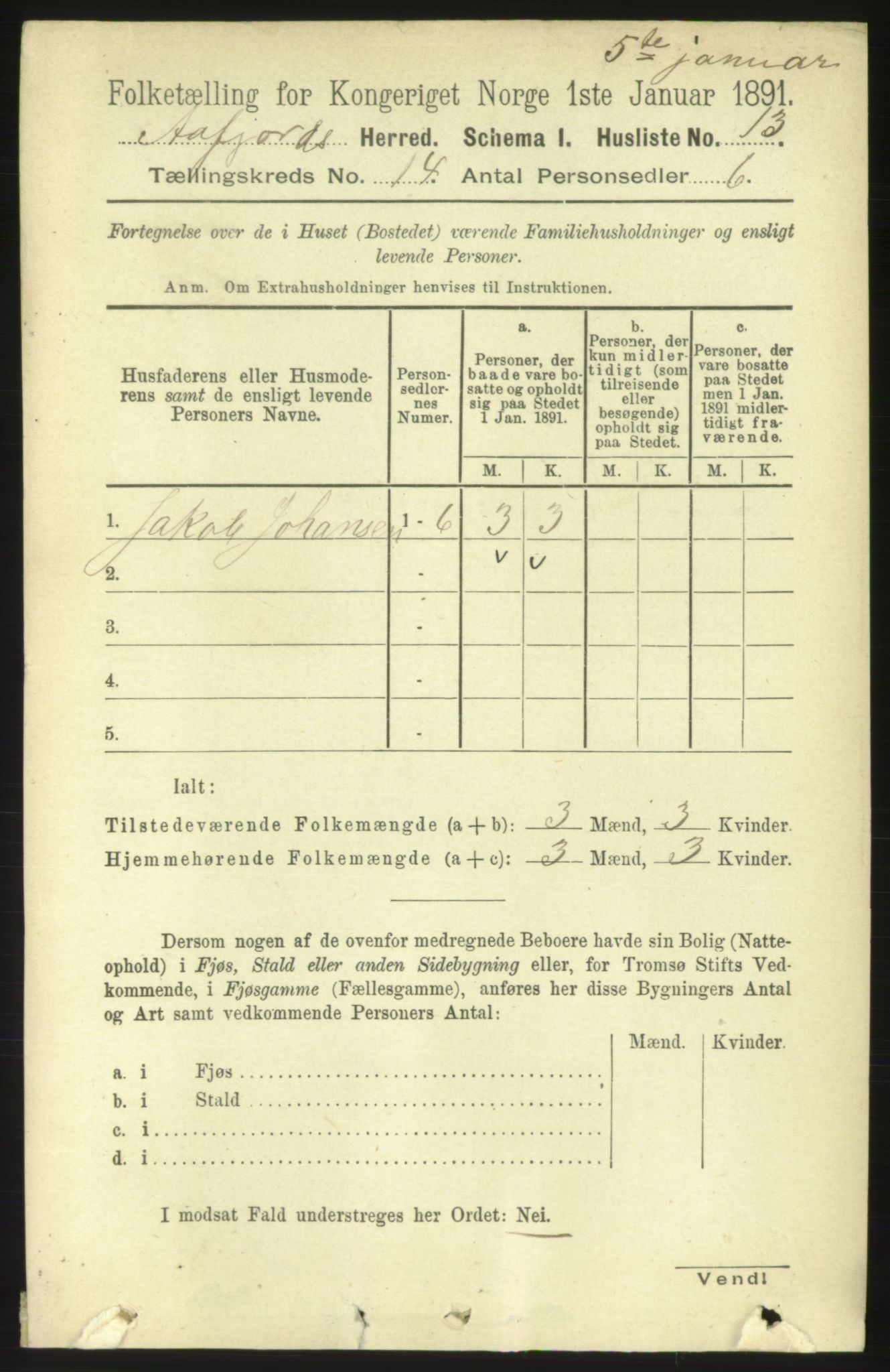 RA, 1891 census for 1630 Åfjord, 1891, p. 4612