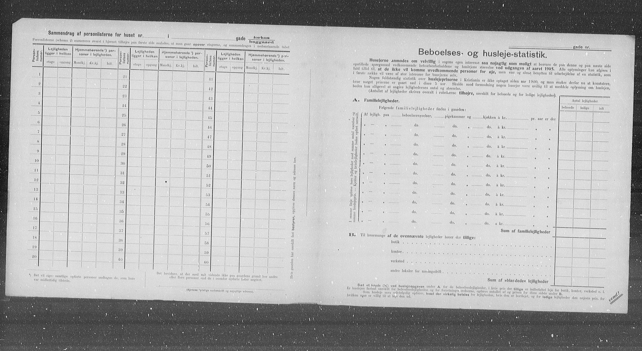 OBA, Municipal Census 1905 for Kristiania, 1905, p. 39060