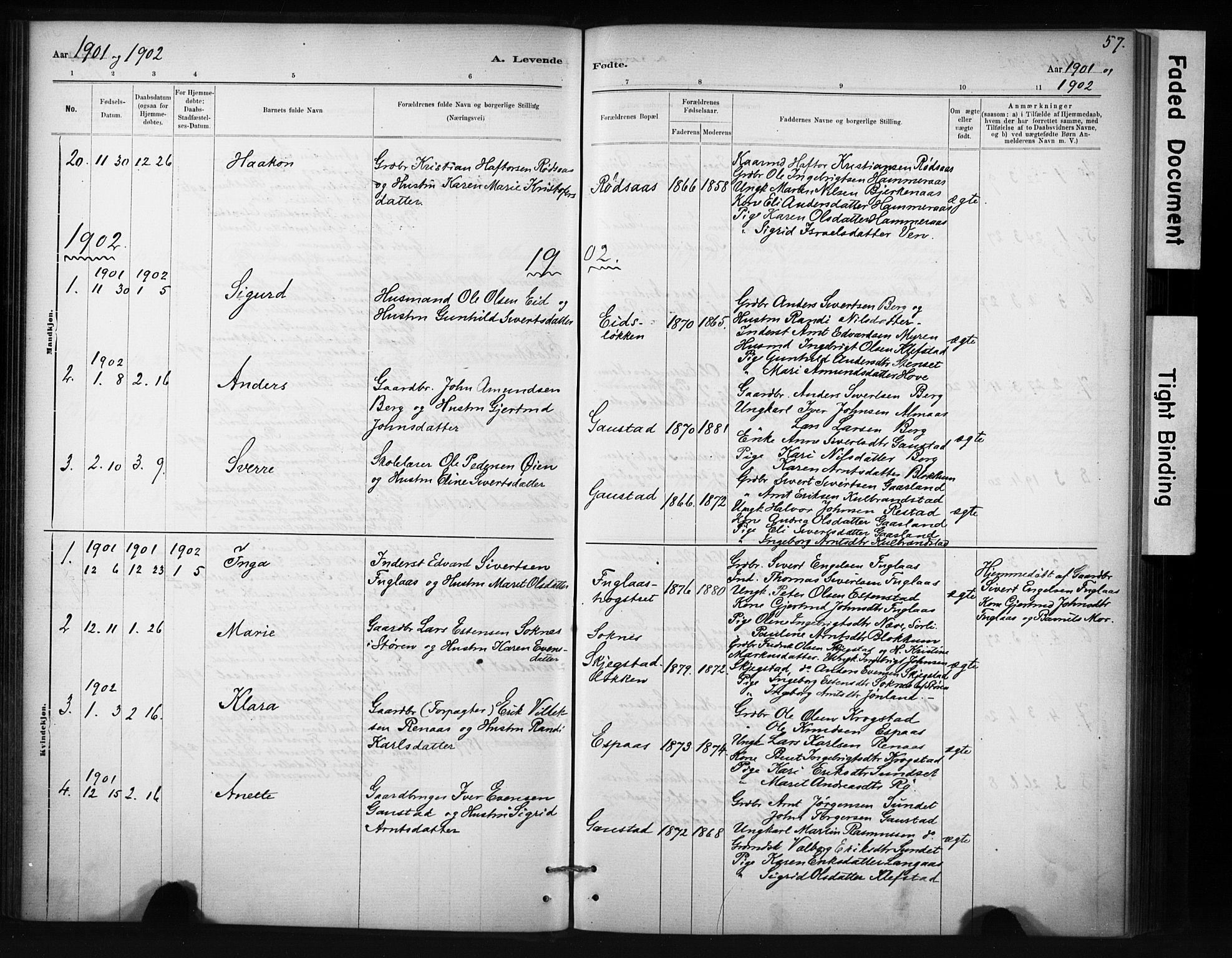 Ministerialprotokoller, klokkerbøker og fødselsregistre - Sør-Trøndelag, SAT/A-1456/694/L1127: Parish register (official) no. 694A01, 1887-1905, p. 57