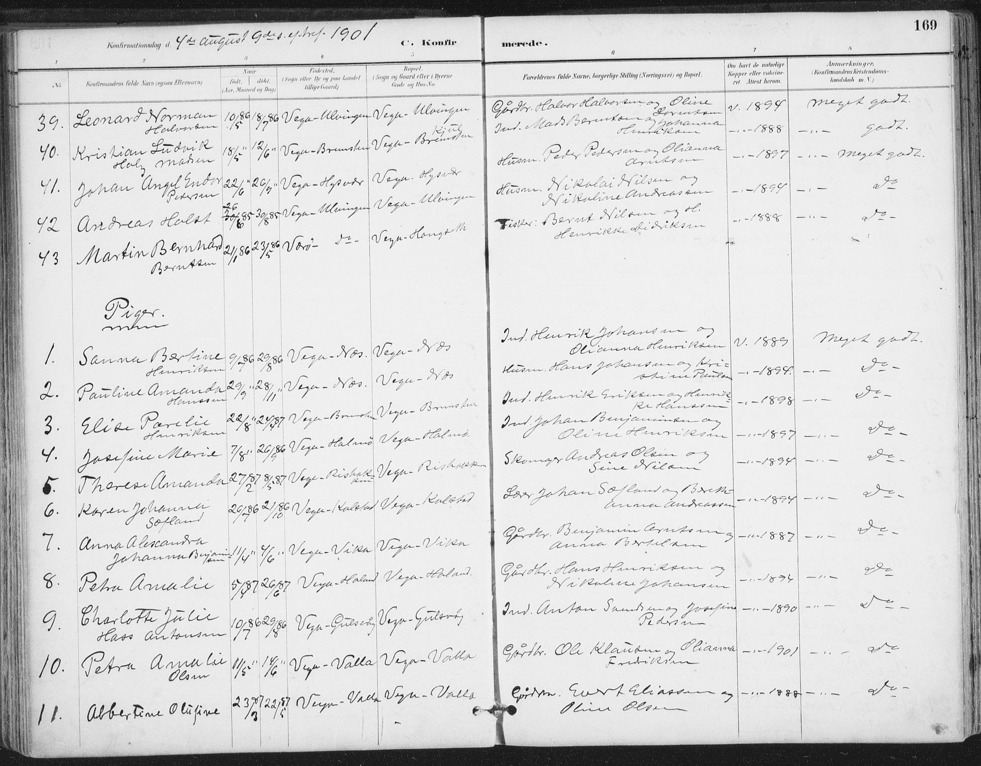 Ministerialprotokoller, klokkerbøker og fødselsregistre - Nordland, AV/SAT-A-1459/816/L0244: Parish register (official) no. 816A10, 1886-1903, p. 169