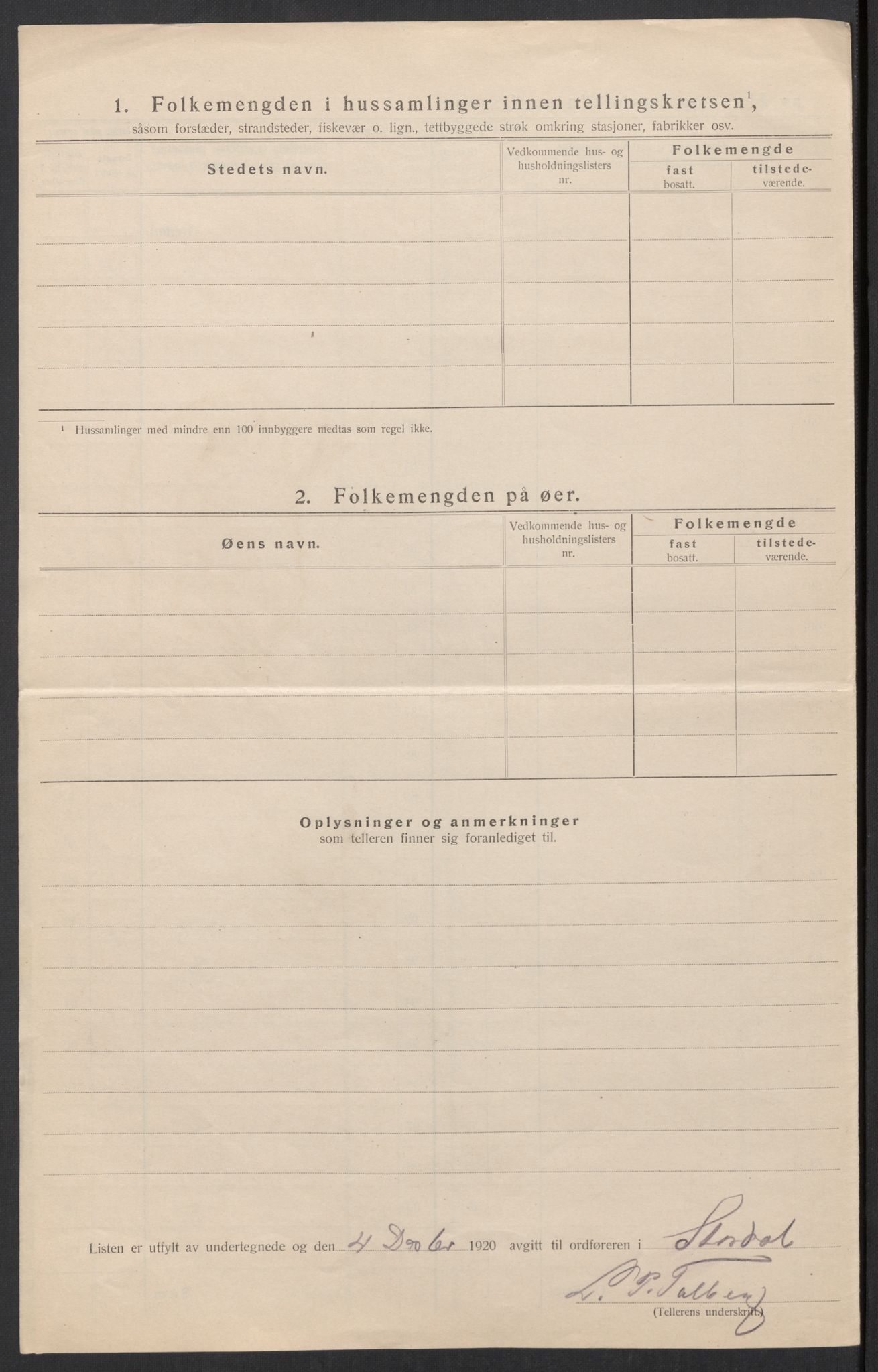 SAT, 1920 census for Stordal, 1920, p. 15