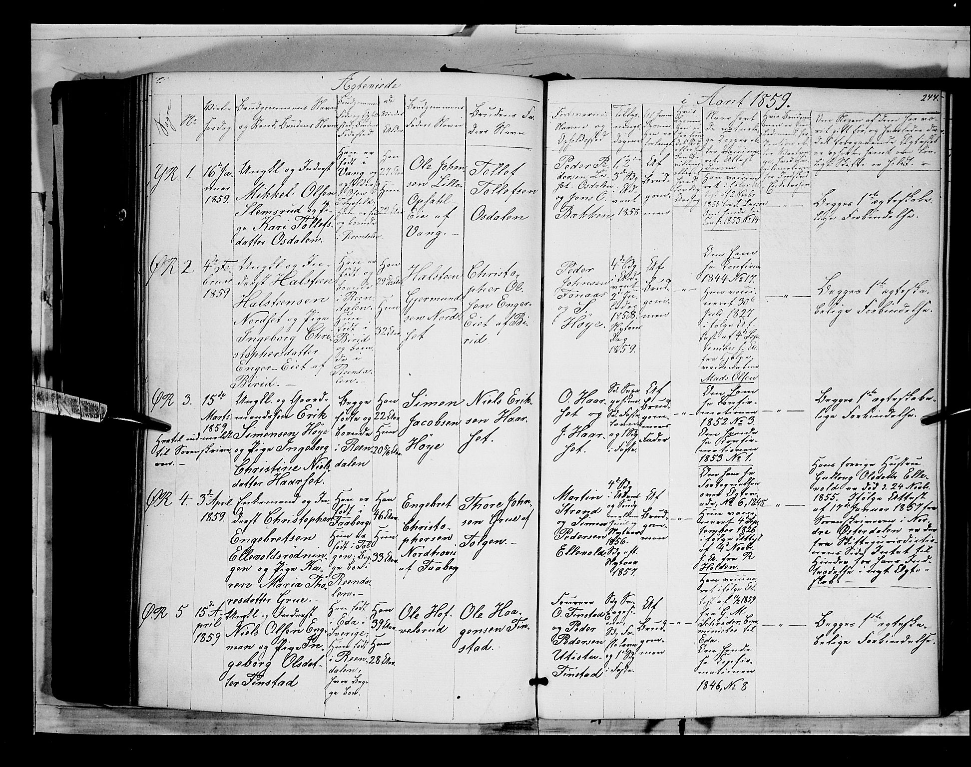 Rendalen prestekontor, SAH/PREST-054/H/Ha/Haa/L0005: Parish register (official) no. 5, 1853-1866, p. 244