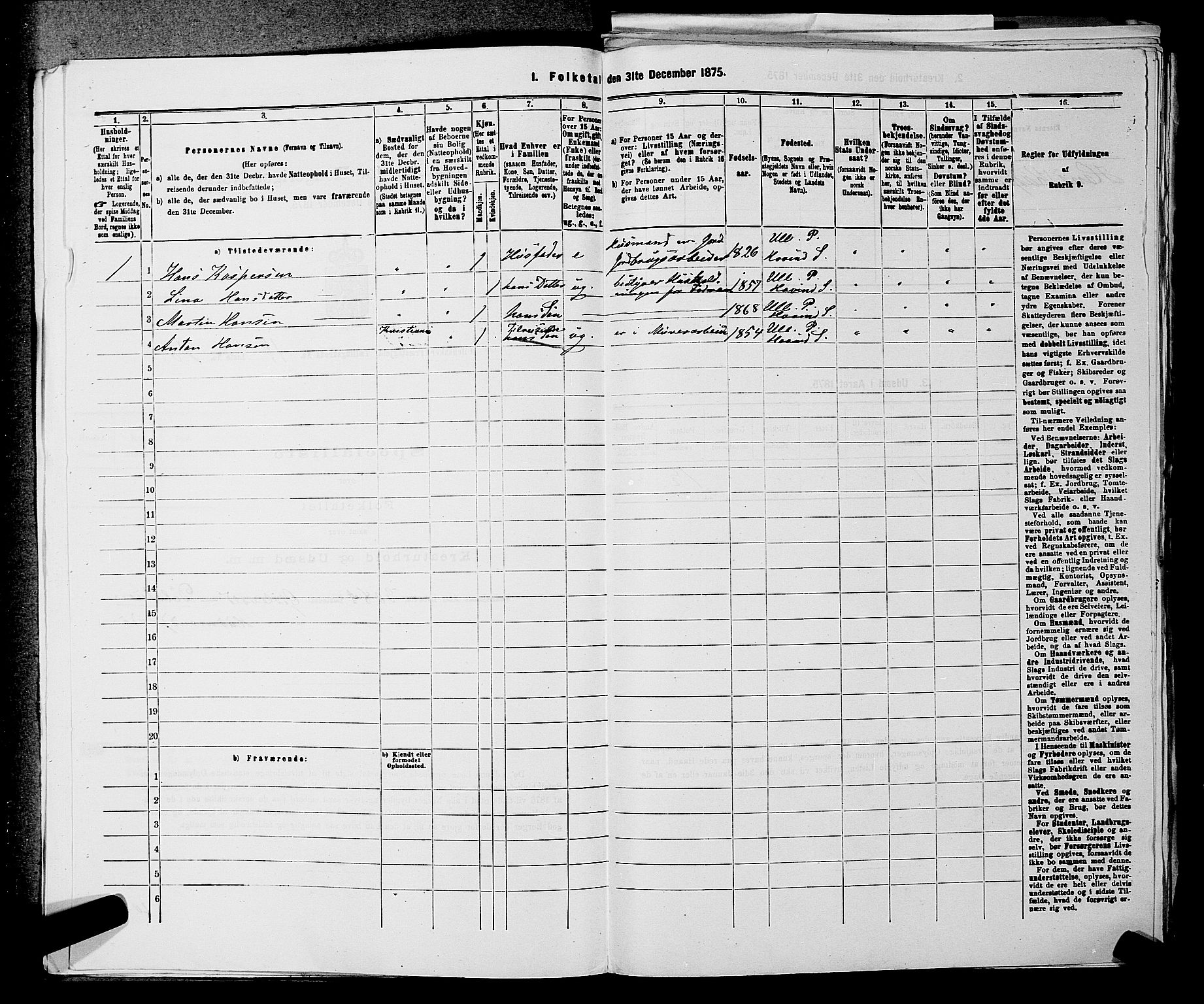 RA, 1875 census for 0235P Ullensaker, 1875, p. 1568