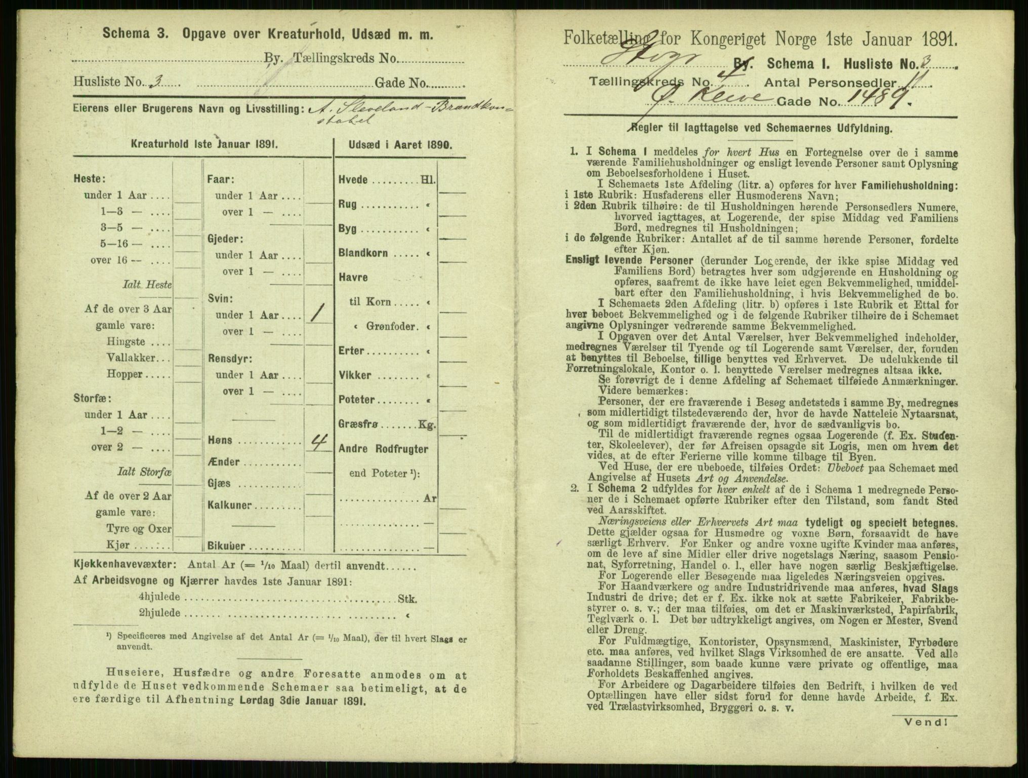 RA, 1891 census for 1103 Stavanger, 1891, p. 669