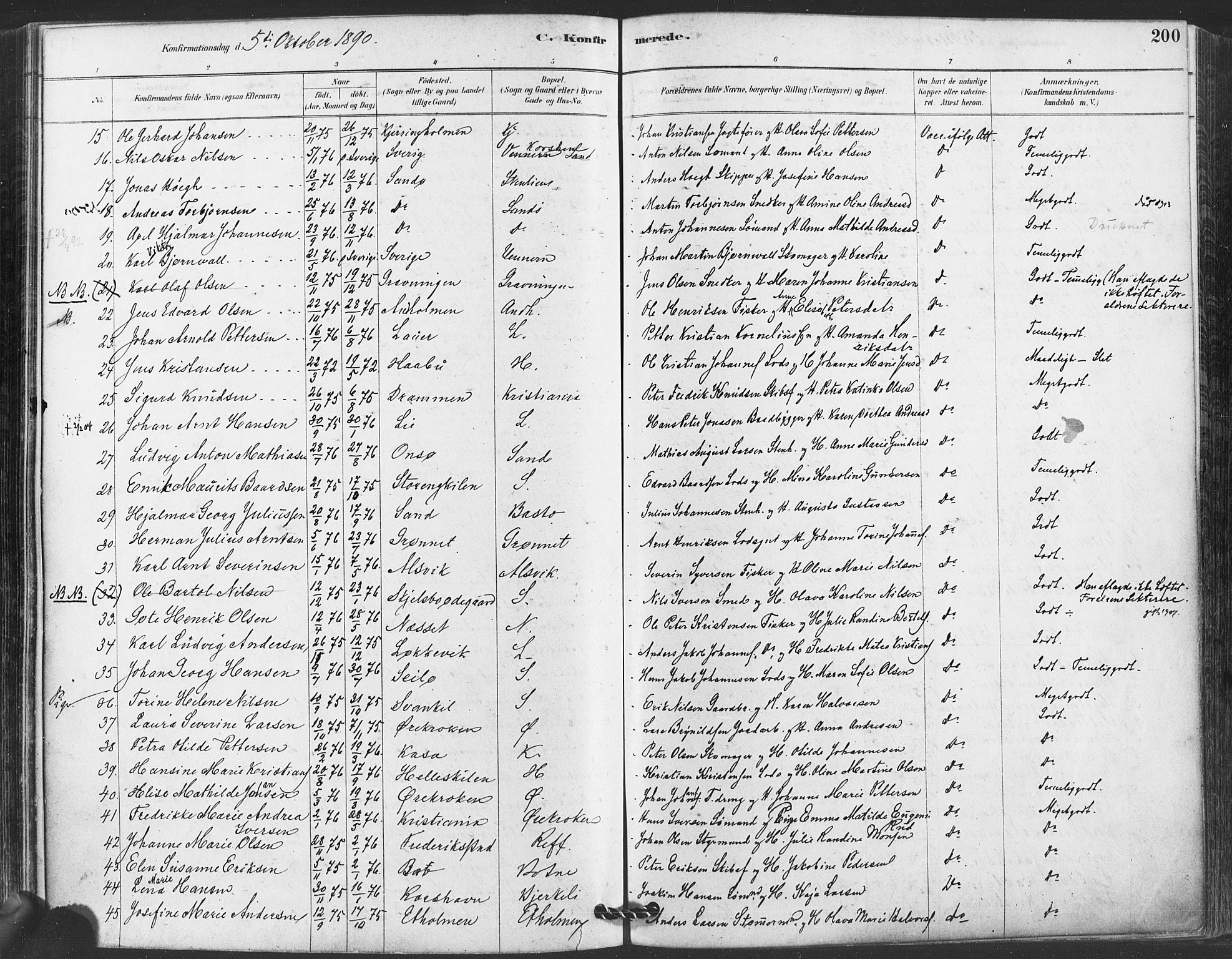 Hvaler prestekontor Kirkebøker, SAO/A-2001/F/Fa/L0008: Parish register (official) no. I 8, 1878-1895, p. 200