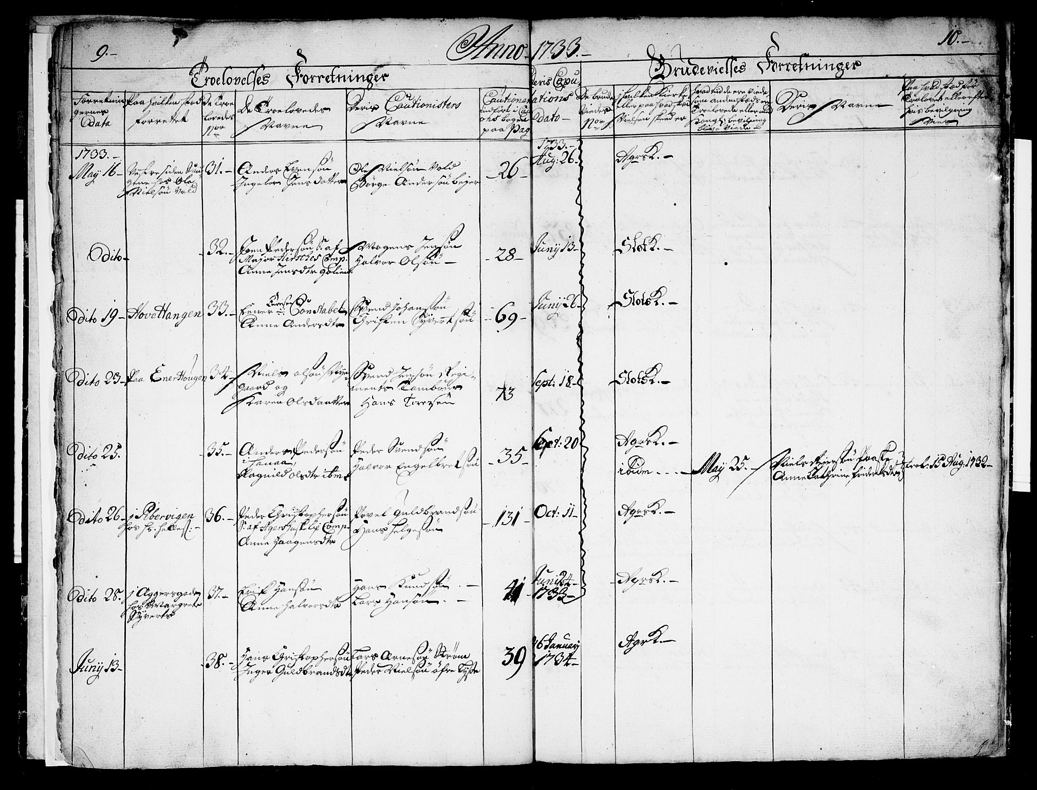 Aker prestekontor kirkebøker, SAO/A-10861/F/L0005: Parish register (official) no. 5, 1732-1733, p. 9-10