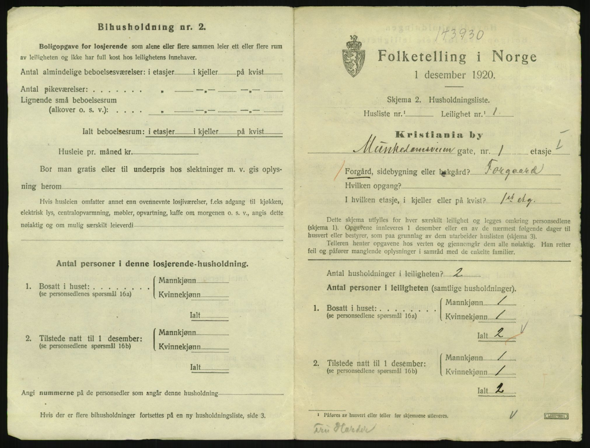 SAO, 1920 census for Kristiania, 1920, p. 68120