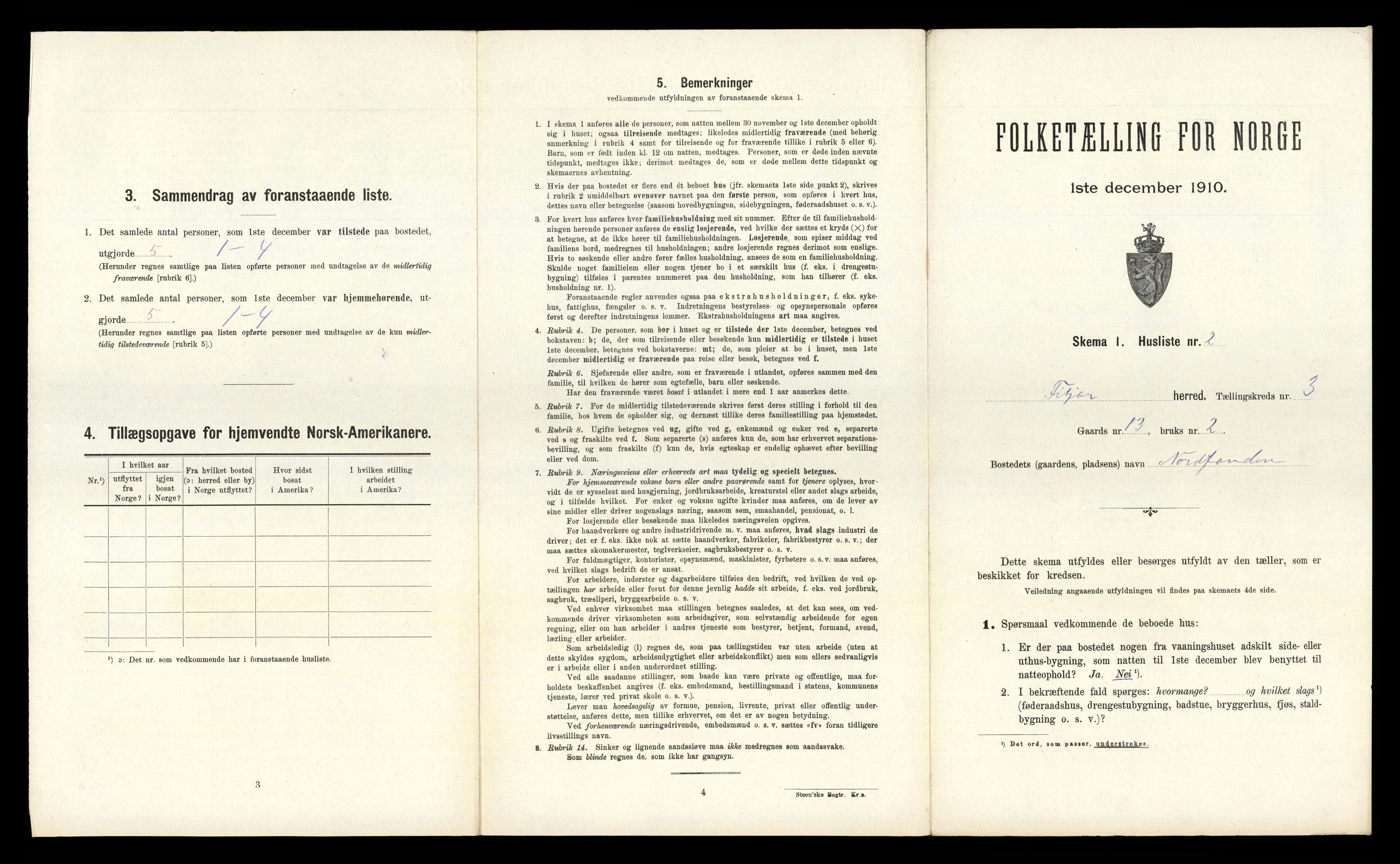 RA, 1910 census for Fitjar, 1910, p. 231